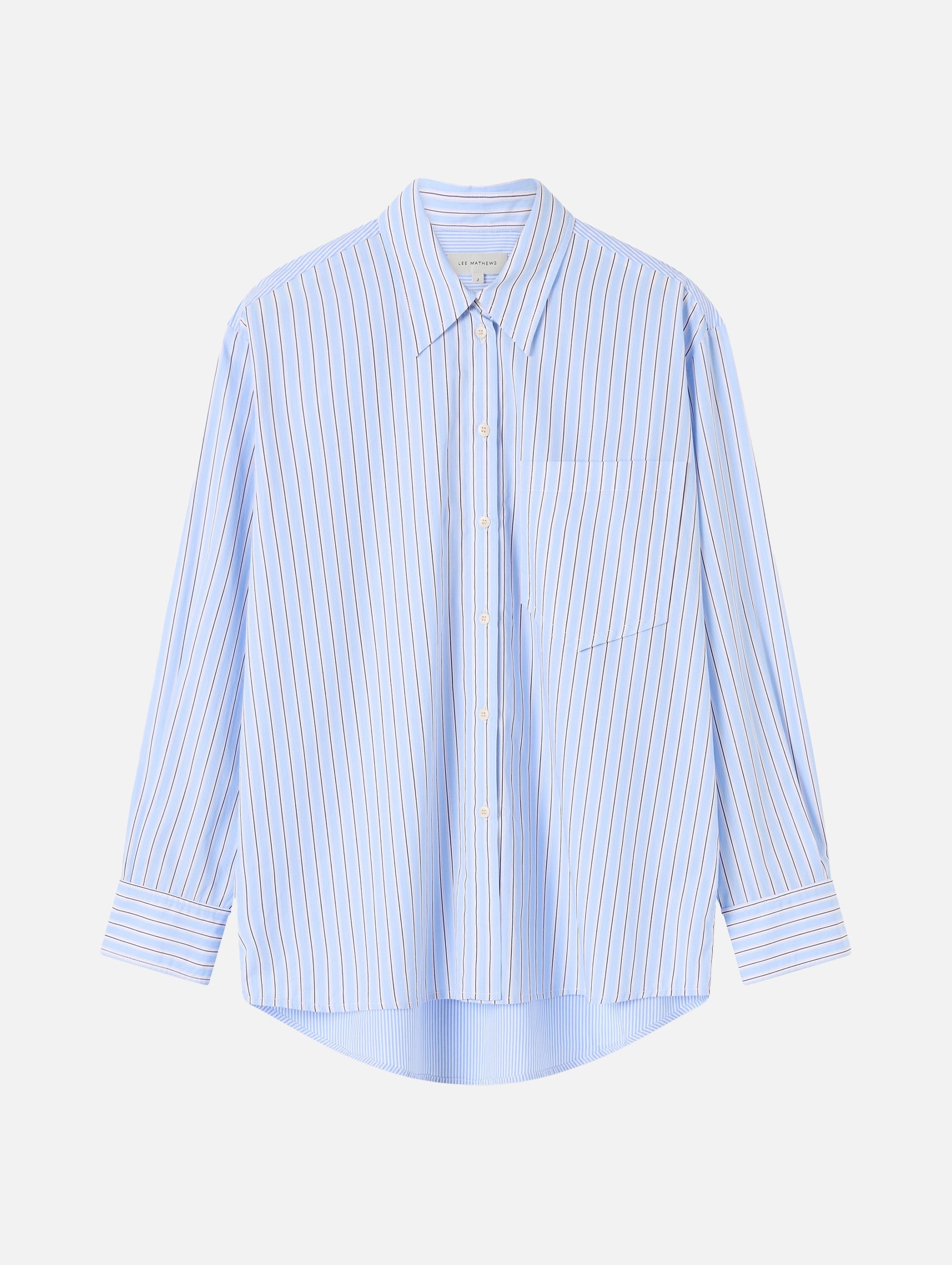 Antonia Cotton Shirt in Chambray Stripe