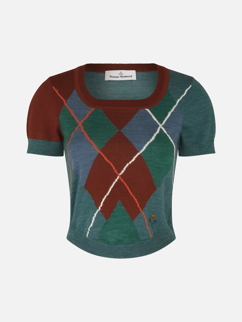 Argyle Bodice Tee in Woodland Multi