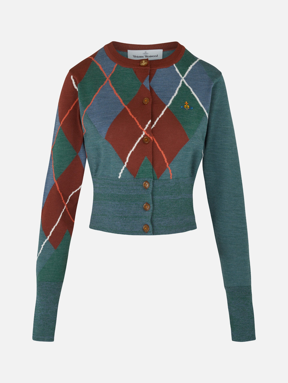 Argyle Cropped Cardi in Woodland Multi