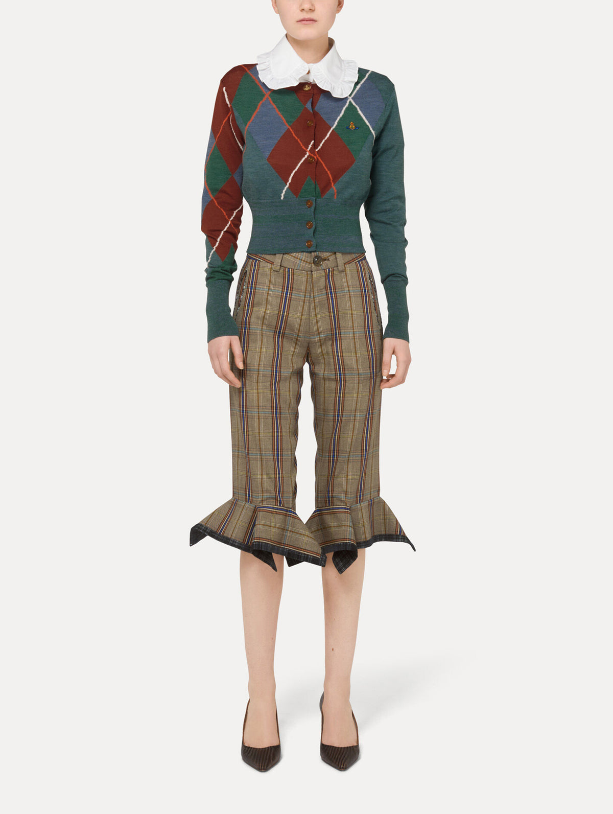 Argyle Cropped Cardi in Woodland Multi