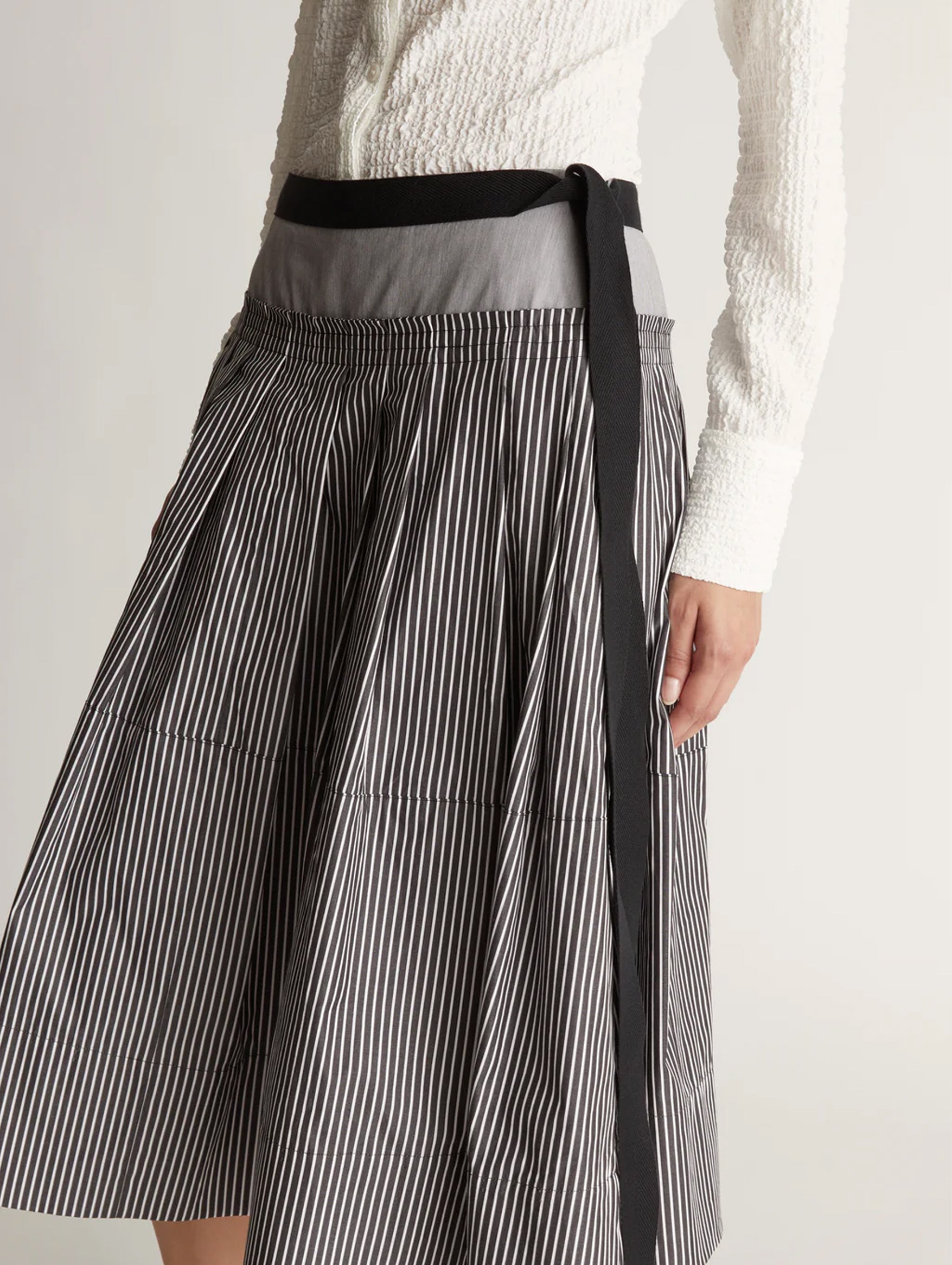 Ashton Skirt in Charcoal Stripe