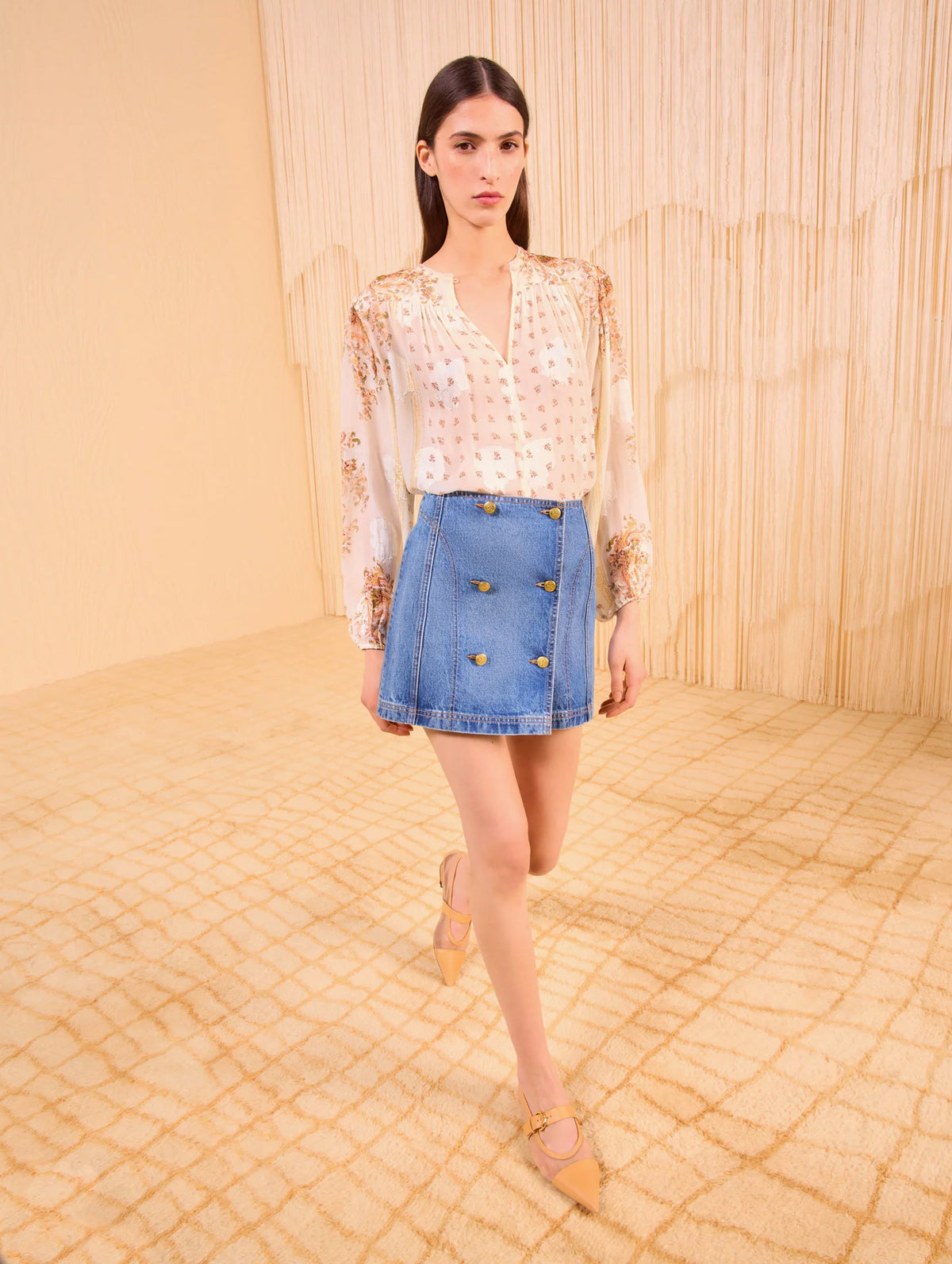 Aster Long Sleeve Blouse in Alabaster