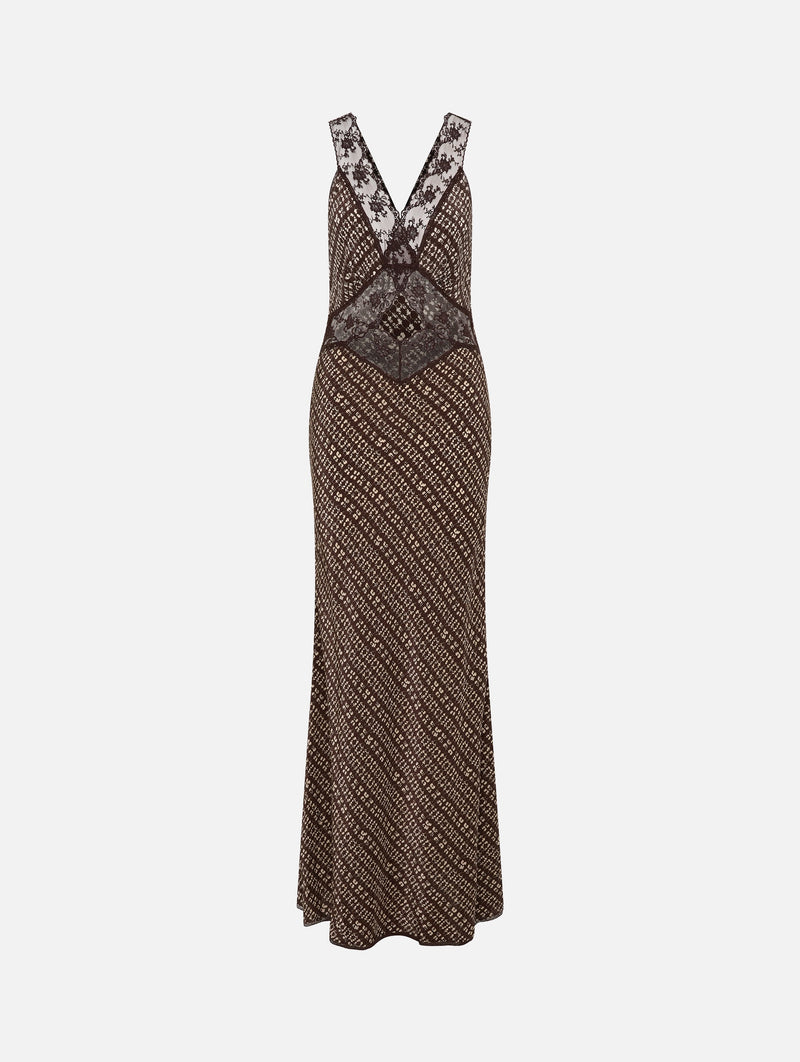 Astrid Cut Out Gown in Tisso Plum
