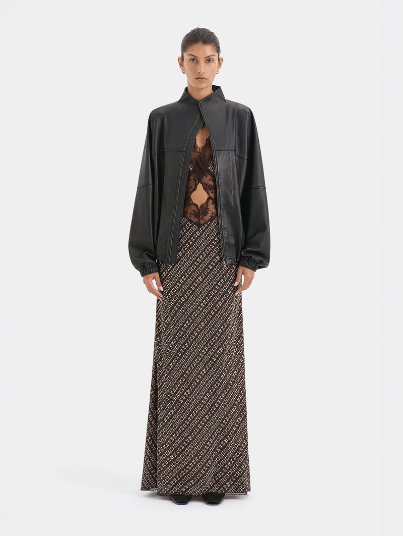 Astrid Cut Out Gown in Tisso Plum
