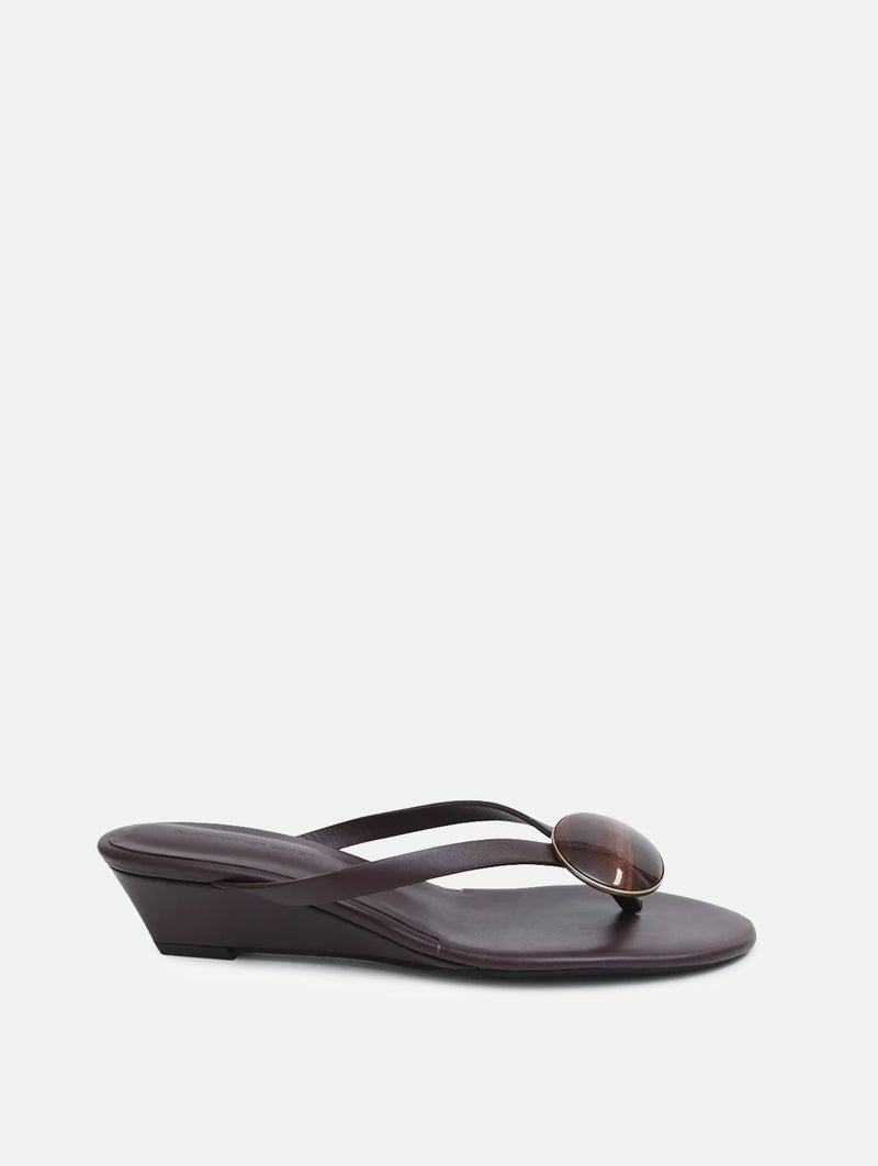 Aura Quartz Flip Flop Wedge in Mahogany and Red Tigers Eye