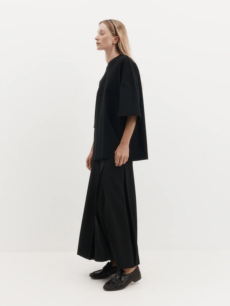 Ava Skirt in Black Drape Suiting