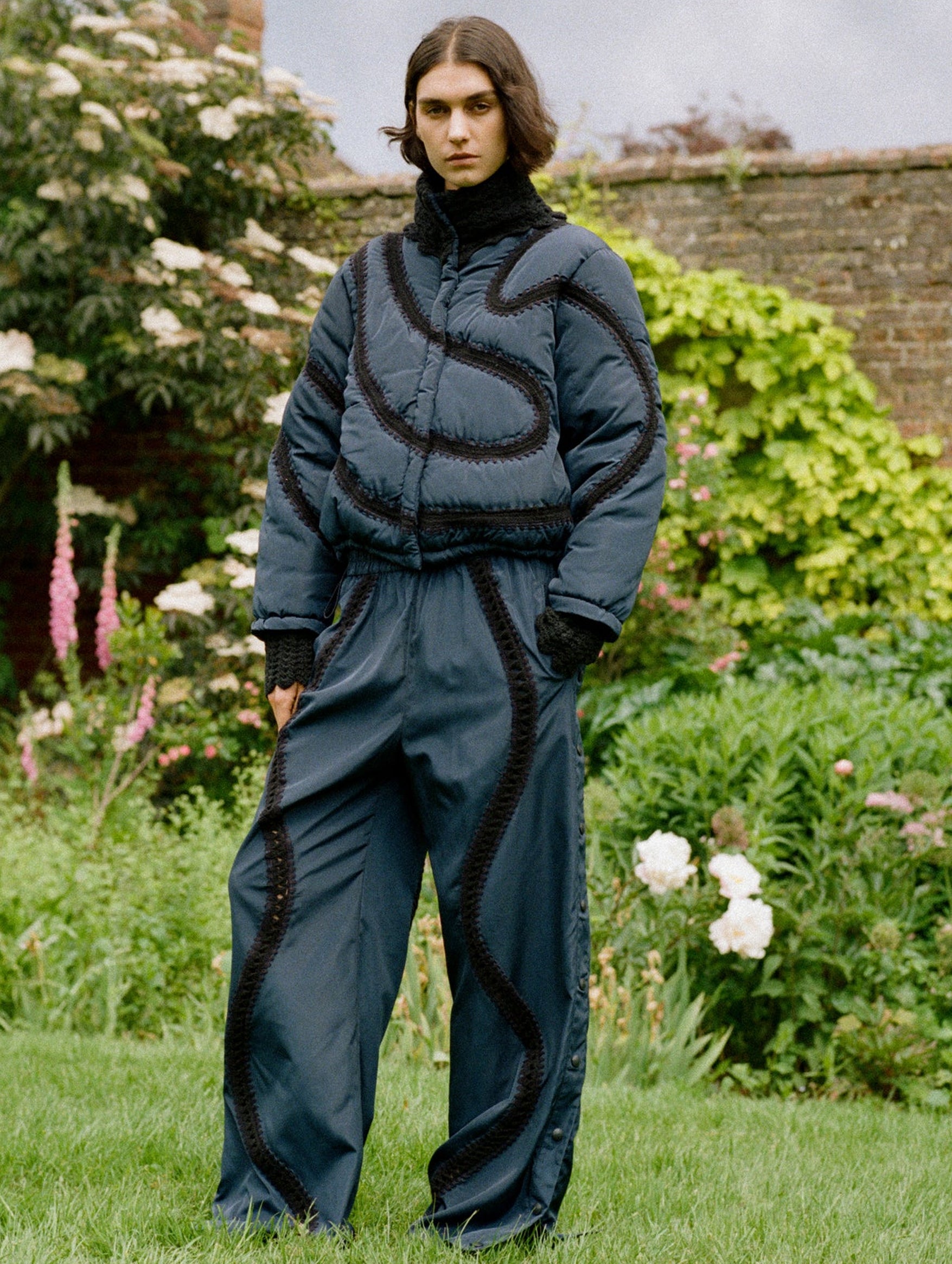 Averie Windbreaker Track Pants in Navy