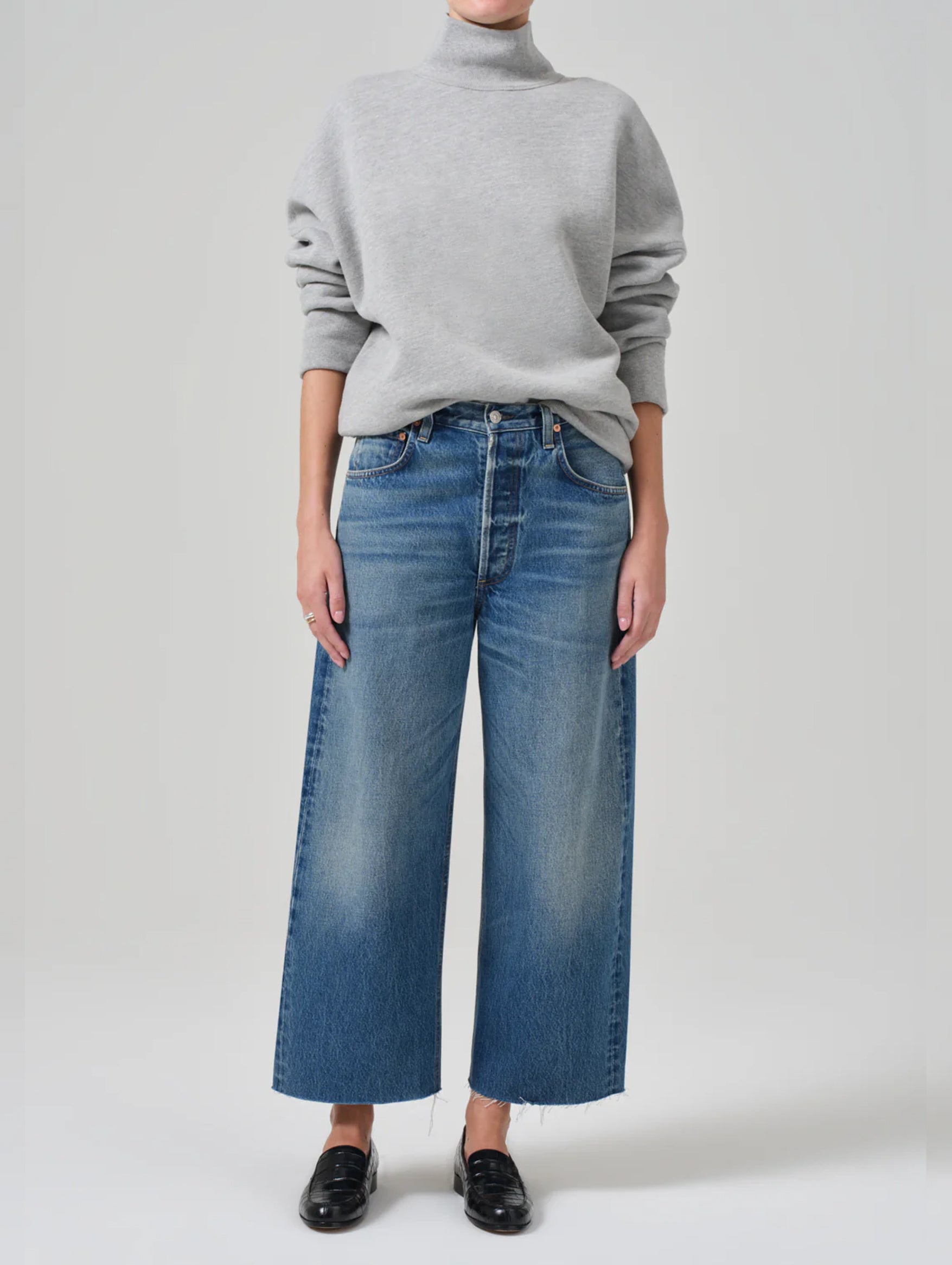 Ayla Raw Hem Crop Jean in Doheny