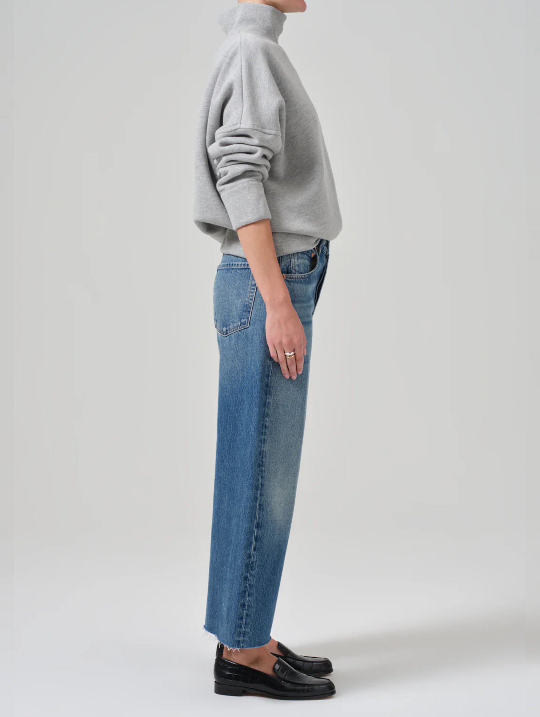 Ayla Raw Hem Crop Jean in Doheny