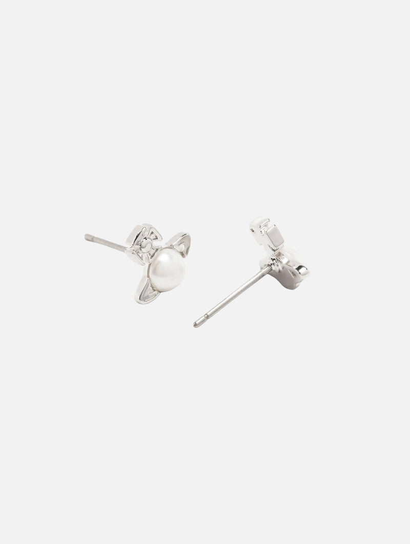 Balbina Earrings in Platinum & Cream Pearl