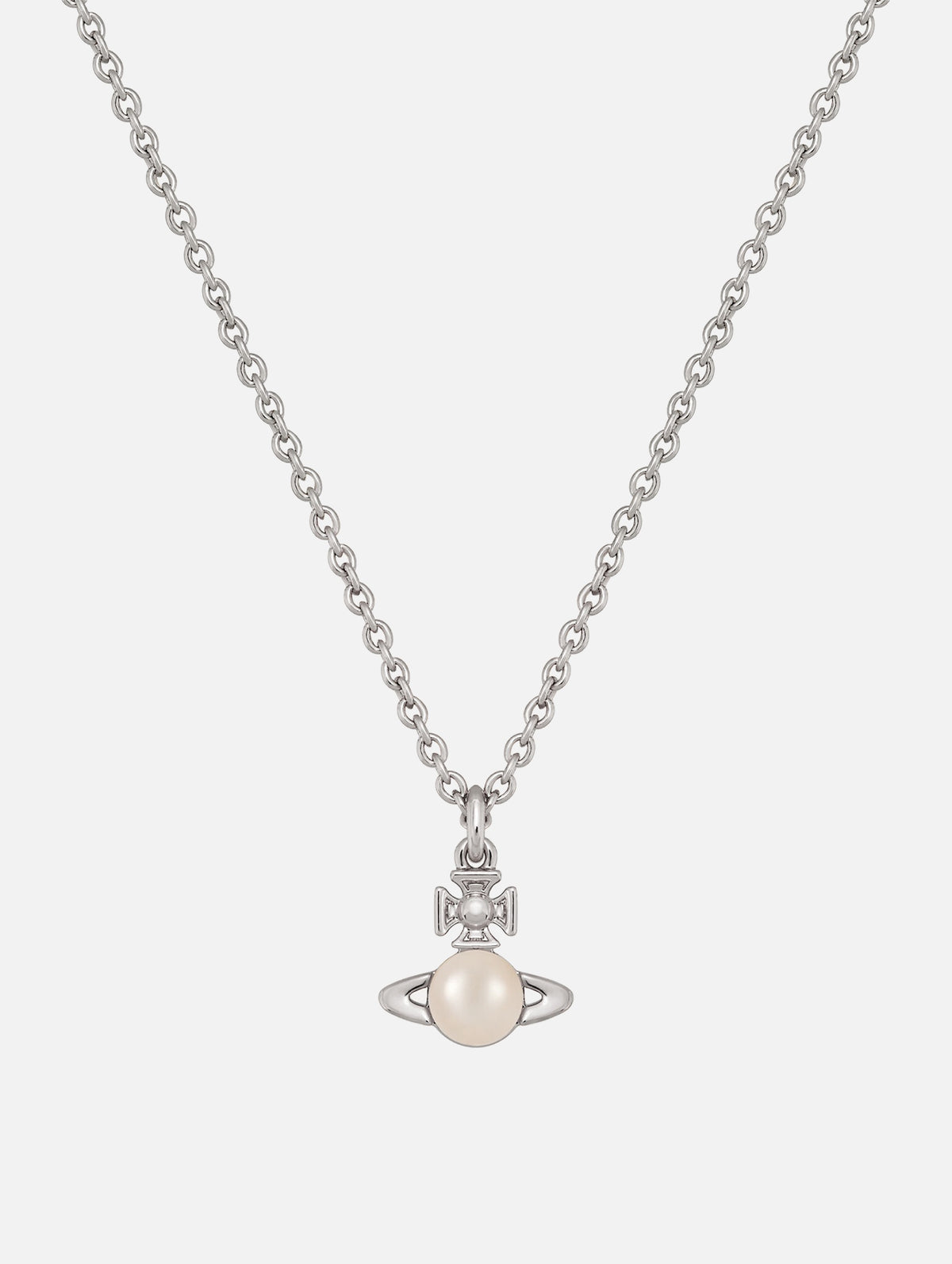 Balbina Pendant in Platinum & Cream Pearl