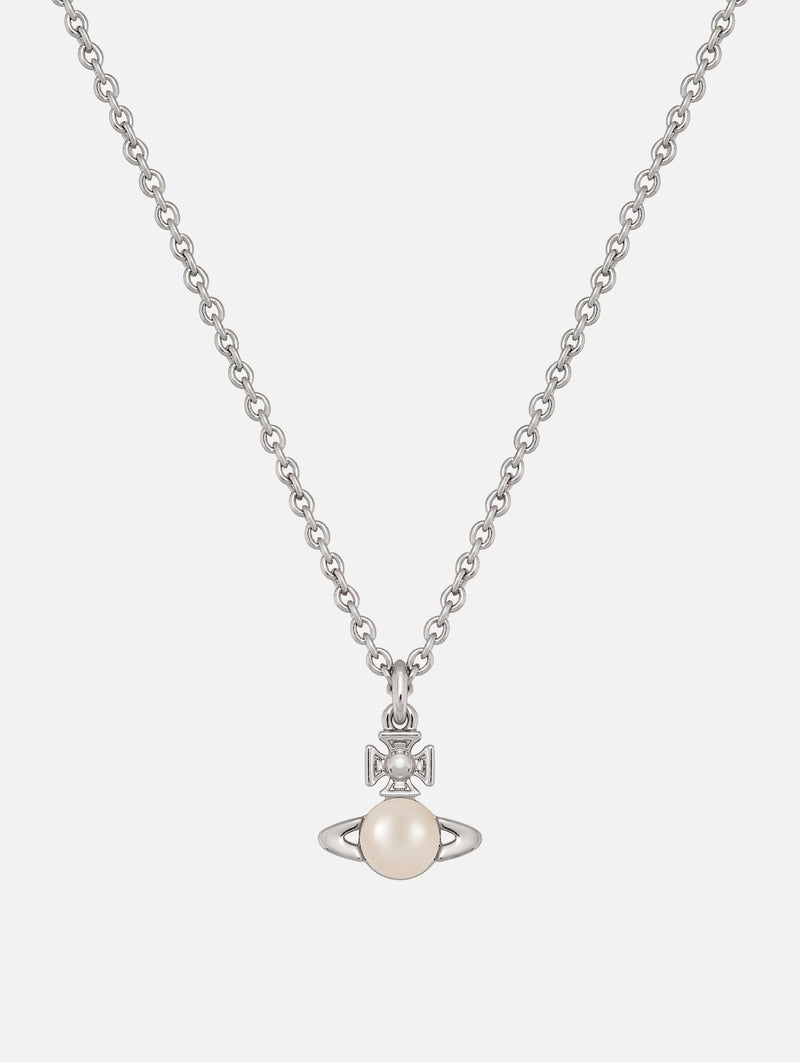 Balbina Pendant in Platinum & Cream Pearl