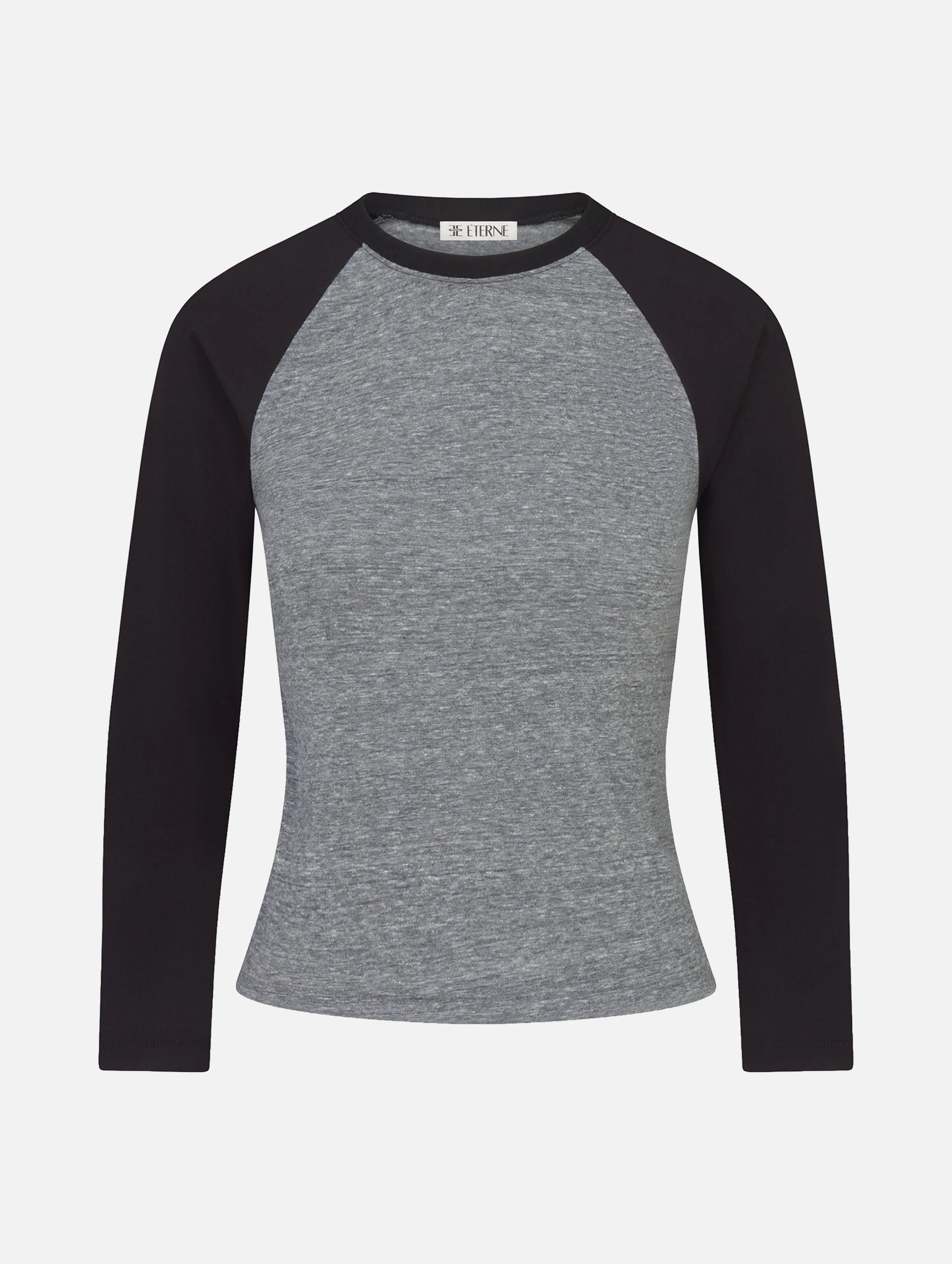 Baseball Tee in Dark Grey and Black