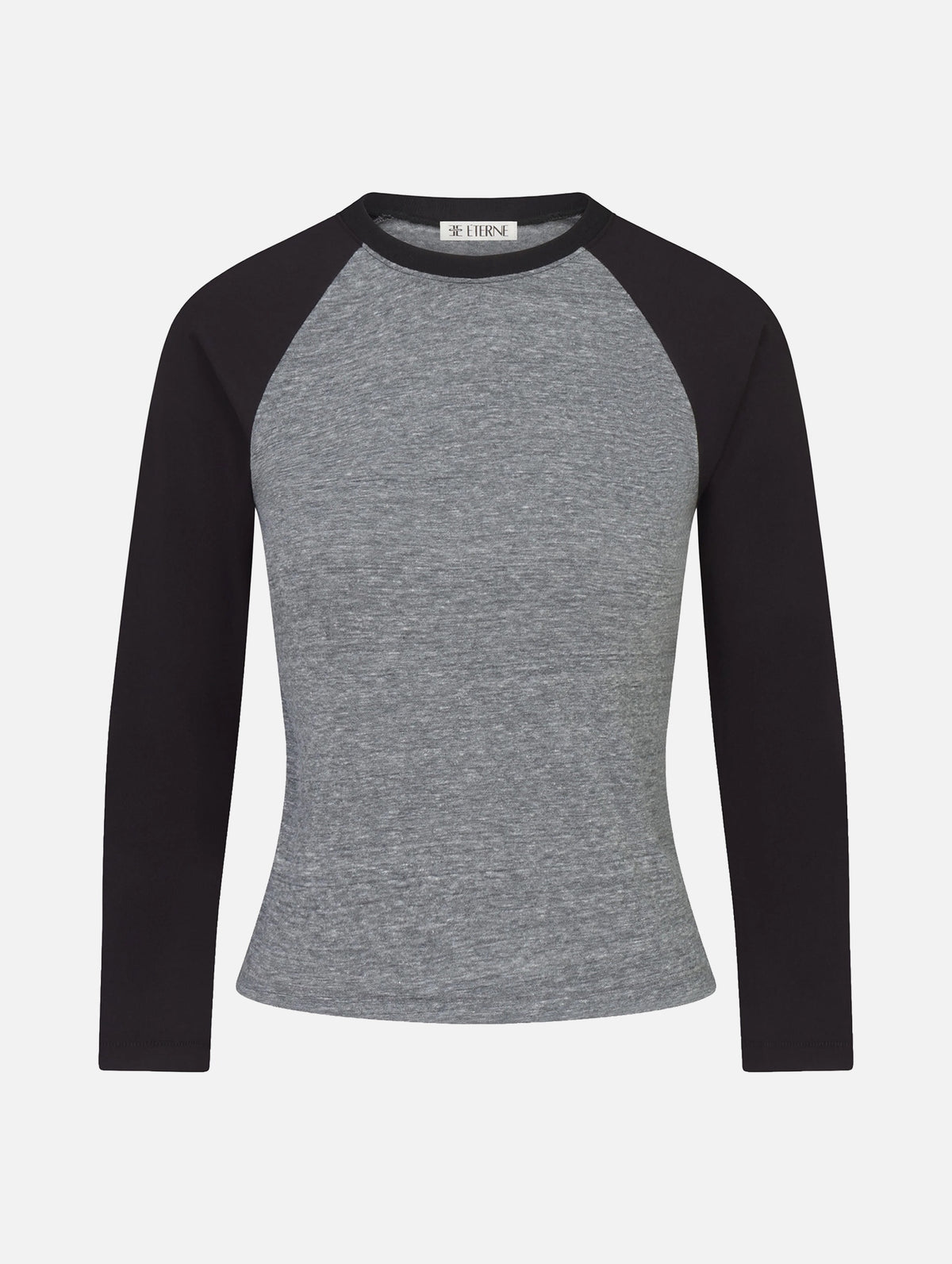 Baseball Tee in Dark Grey and Black