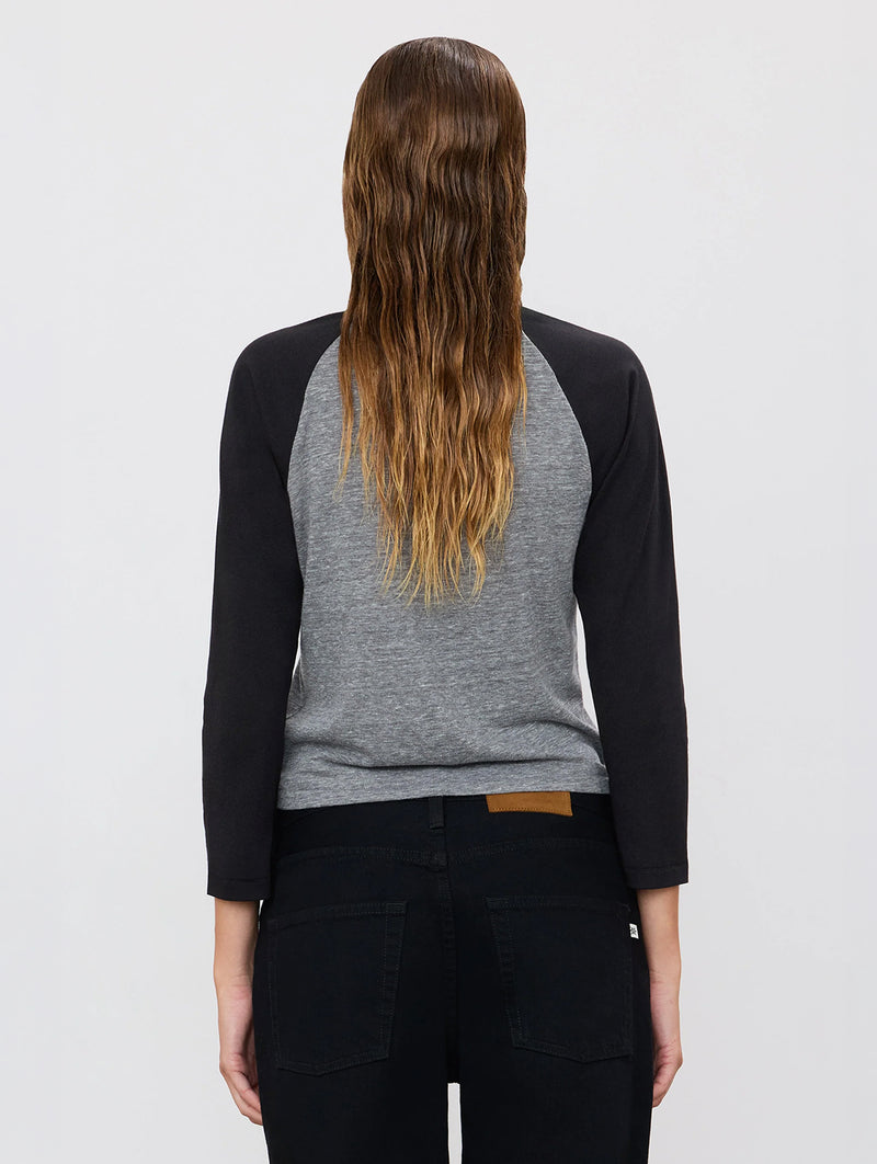 Baseball Tee in Dark Grey and Black