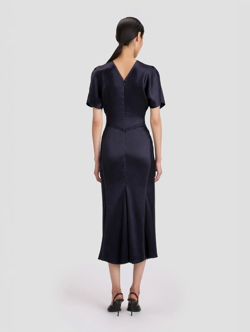 Bela Midi Dress in Midnight
