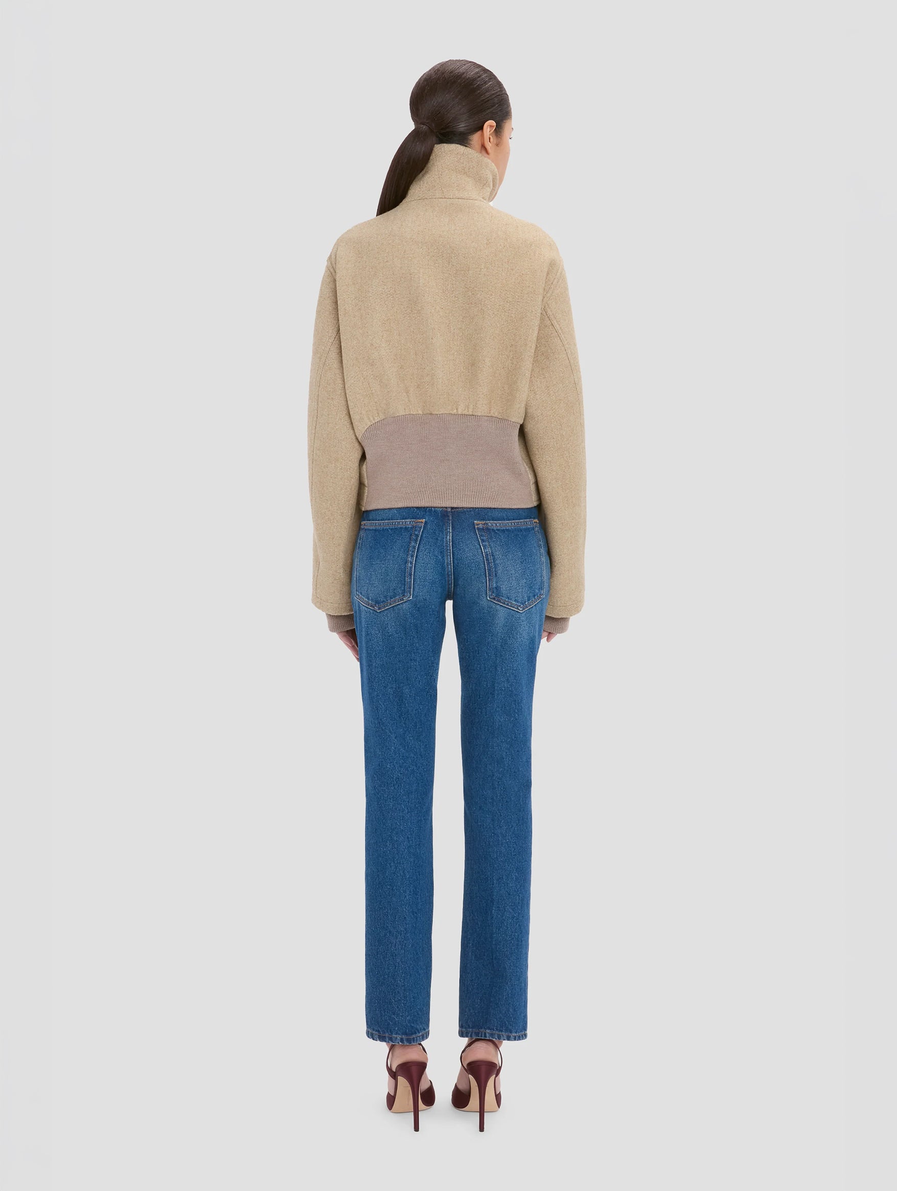 Bomber Jacket in Camel Melange