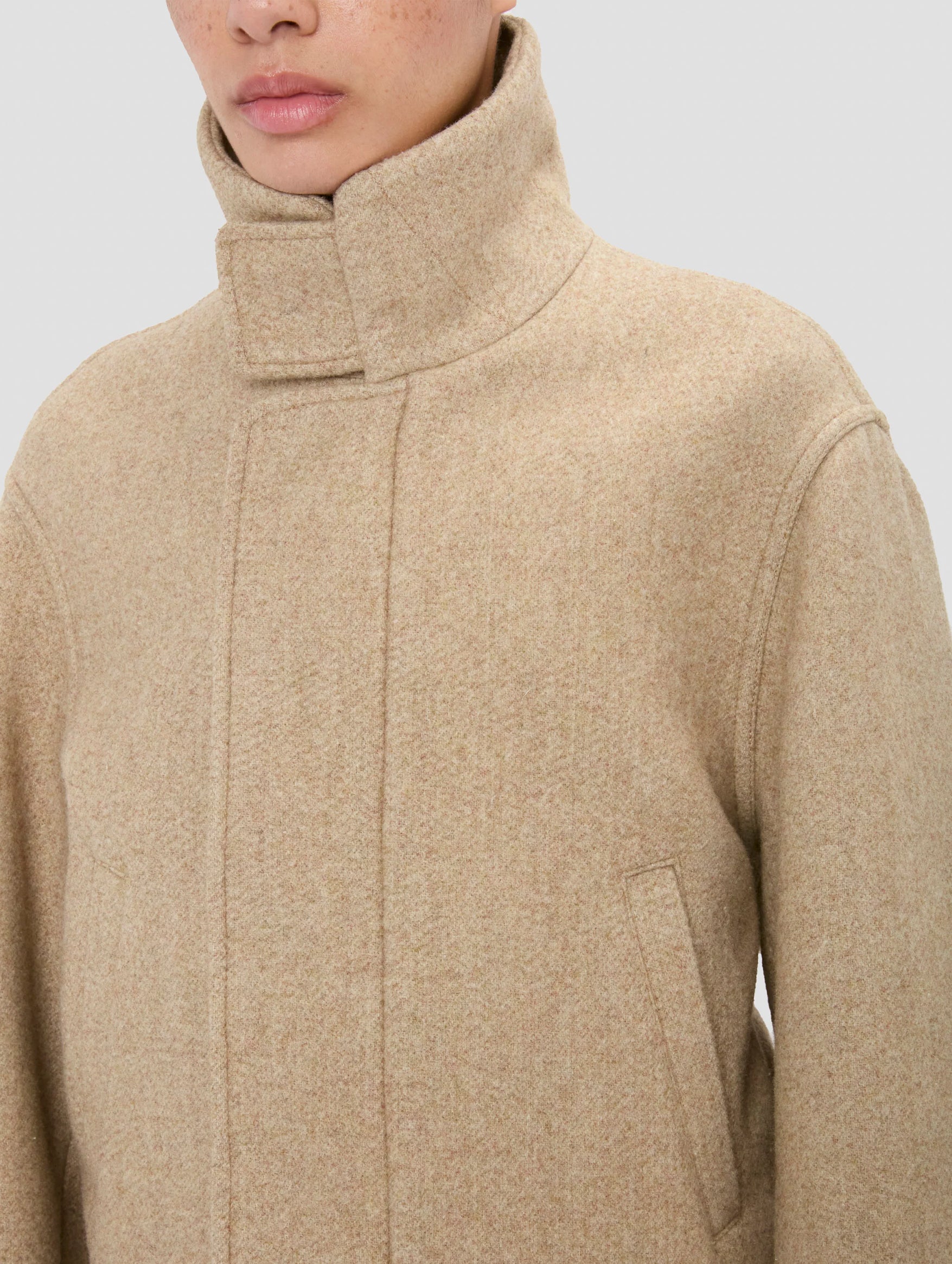 Bomber Jacket in Camel Melange