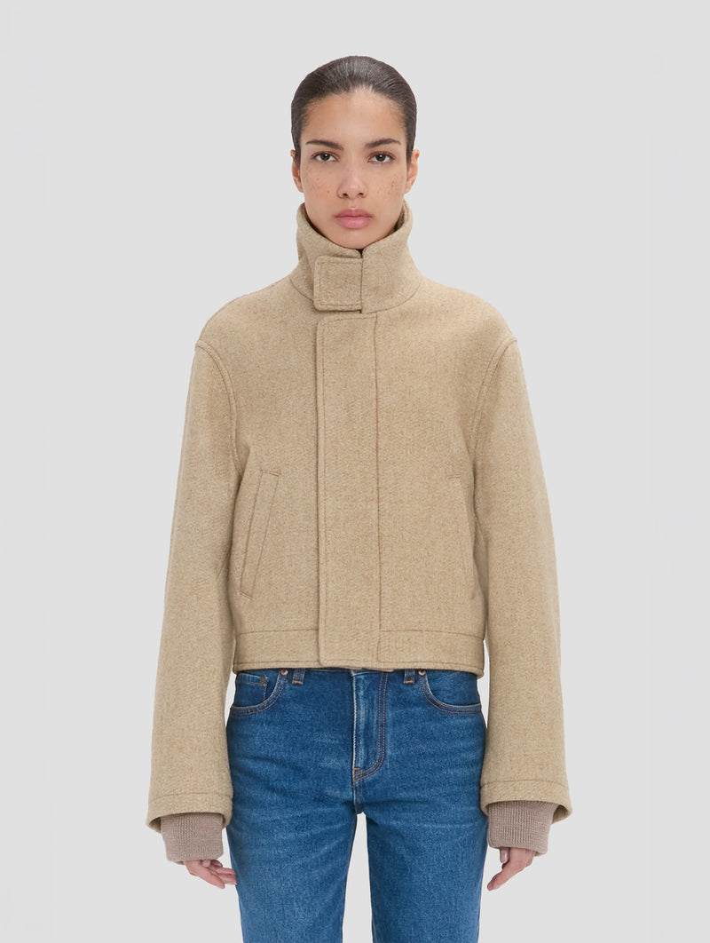 Bomber Jacket in Camel Melange