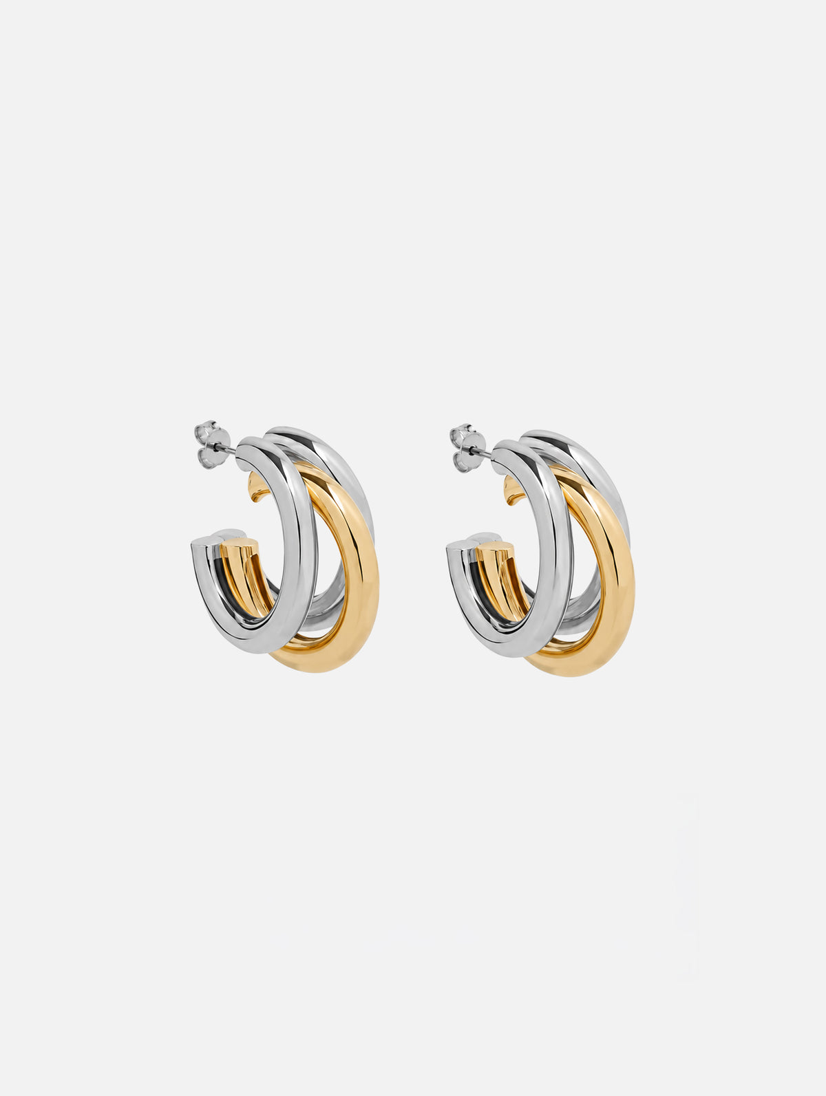 Half Hoop Earrings in Gold and Silver