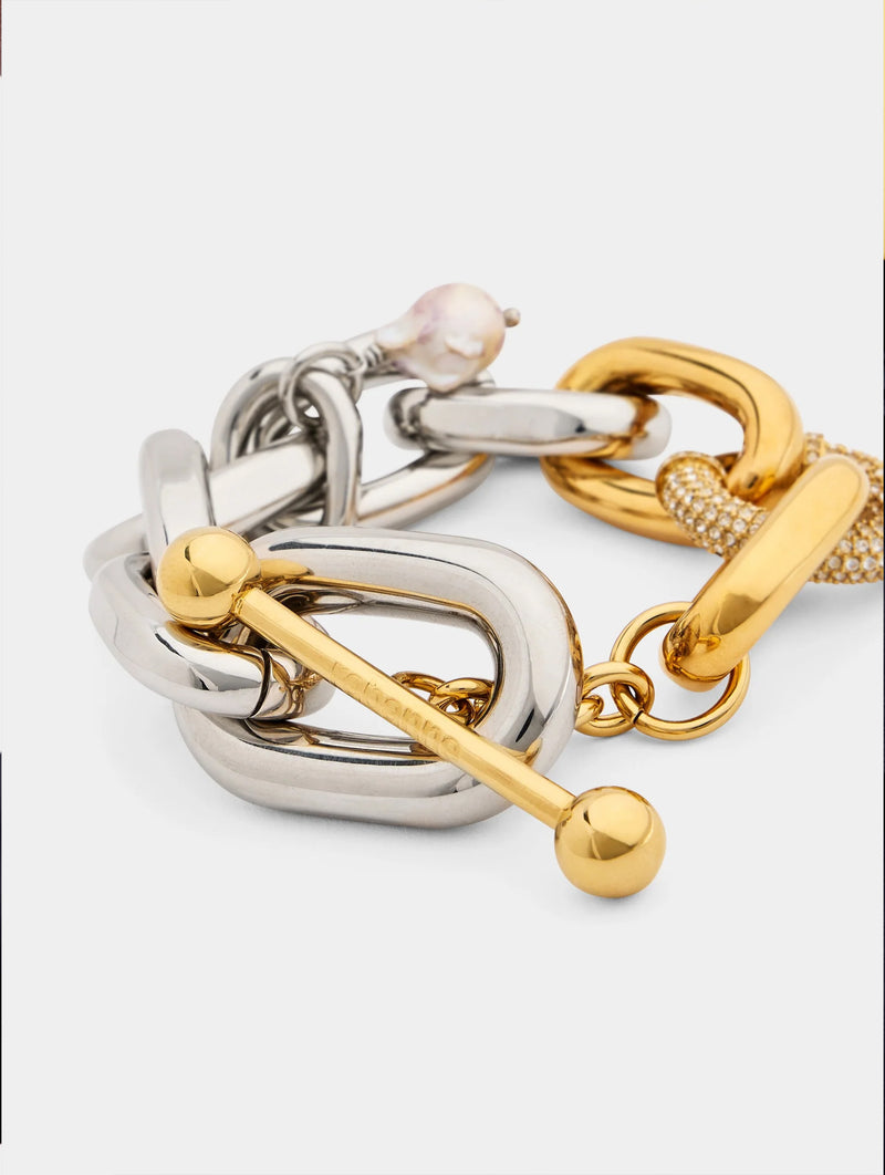 XL Bicolour Bracelet in Gold and Silver