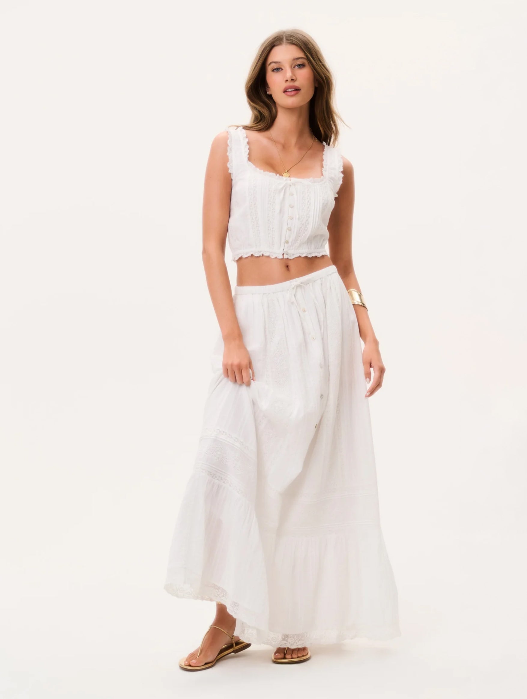 Brina Skirt in Optic White