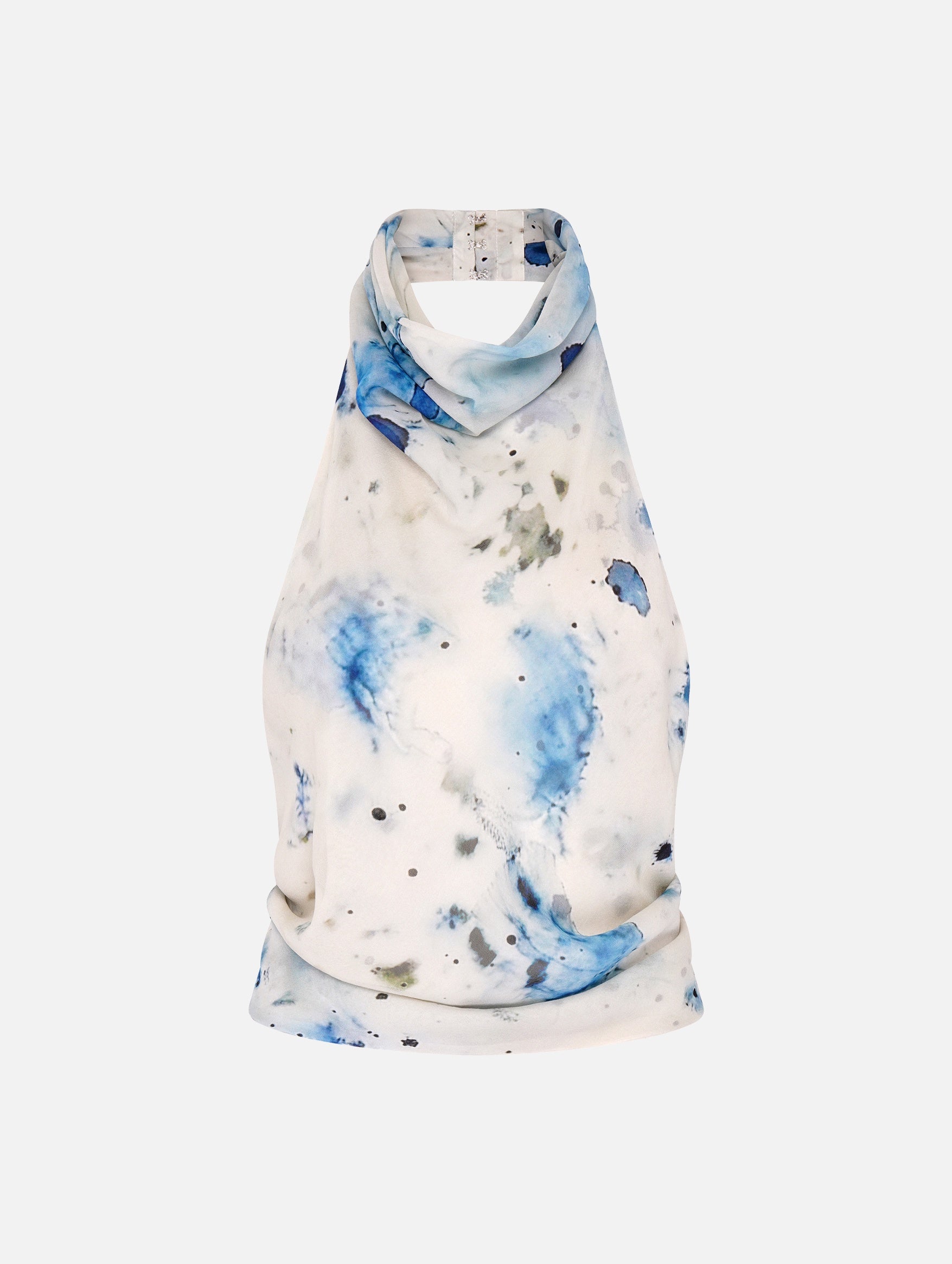Back Wrap Top in ocean veil print