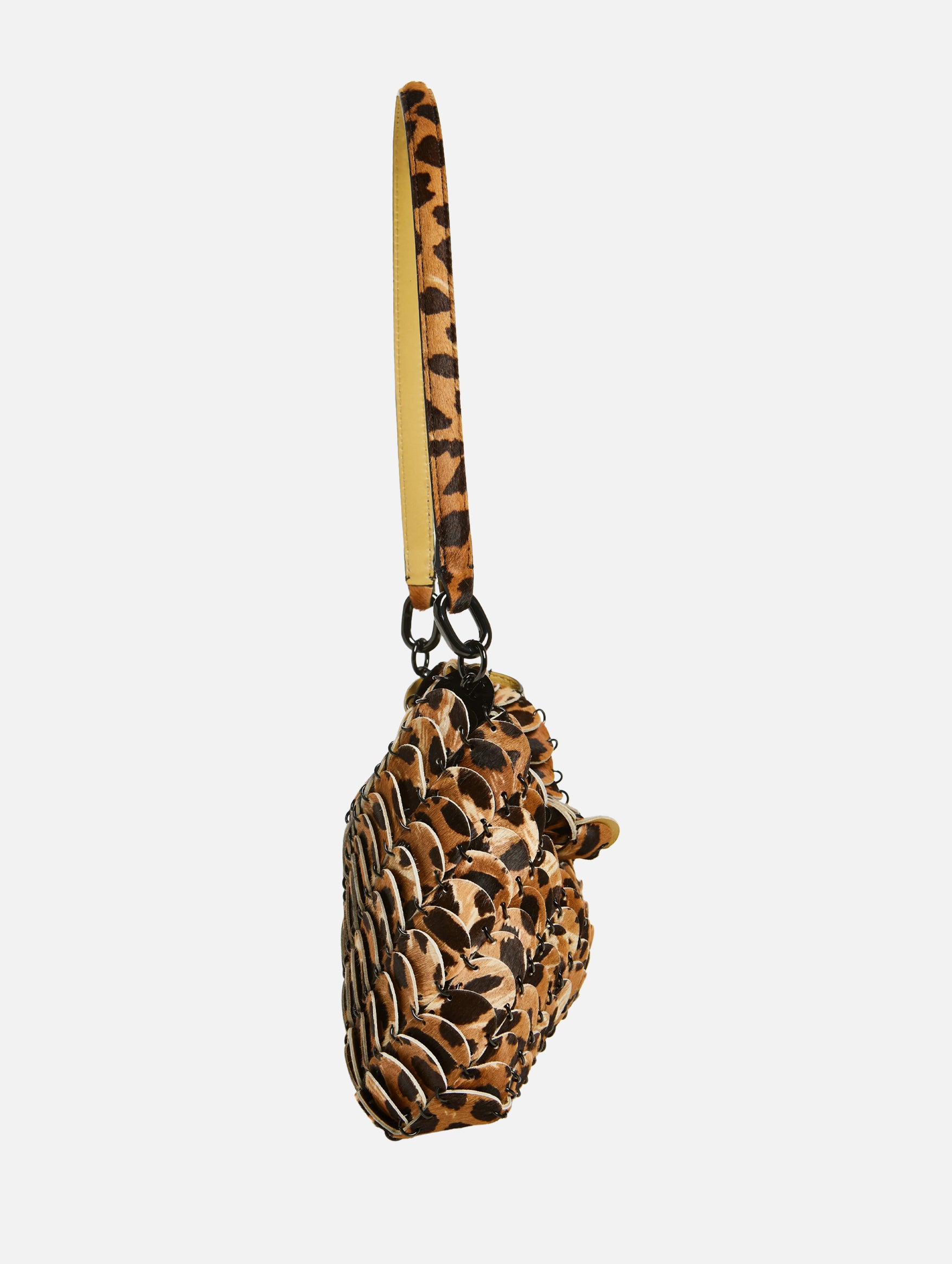 Leather & Calf Hair Shoulder Bag in Cheetah