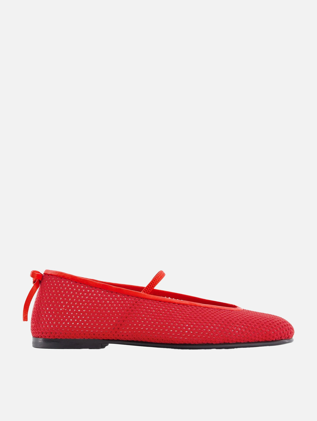 Crochet Ballet Flats in Red Corvette