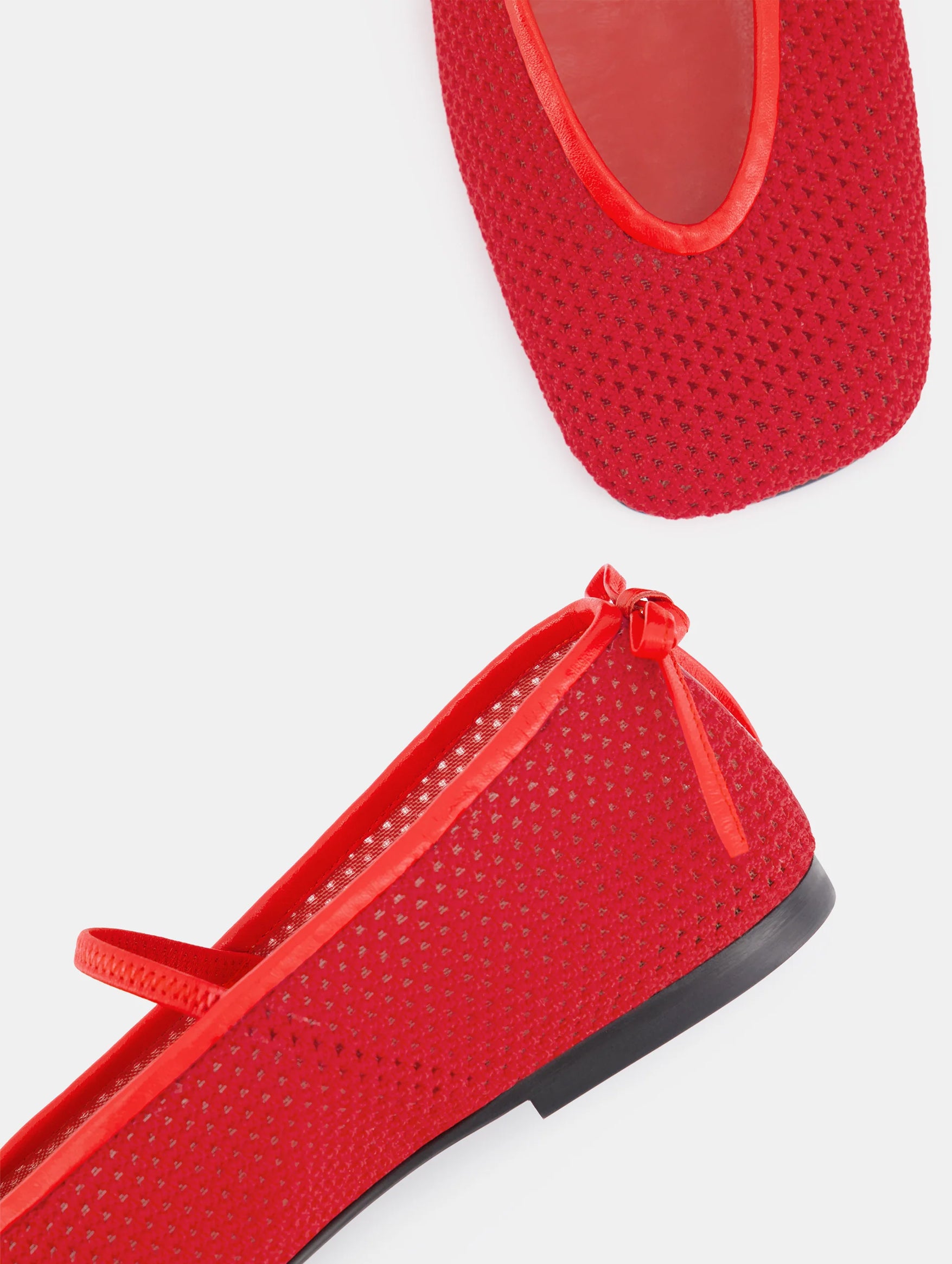 Crochet Ballet Flats in Red Corvette