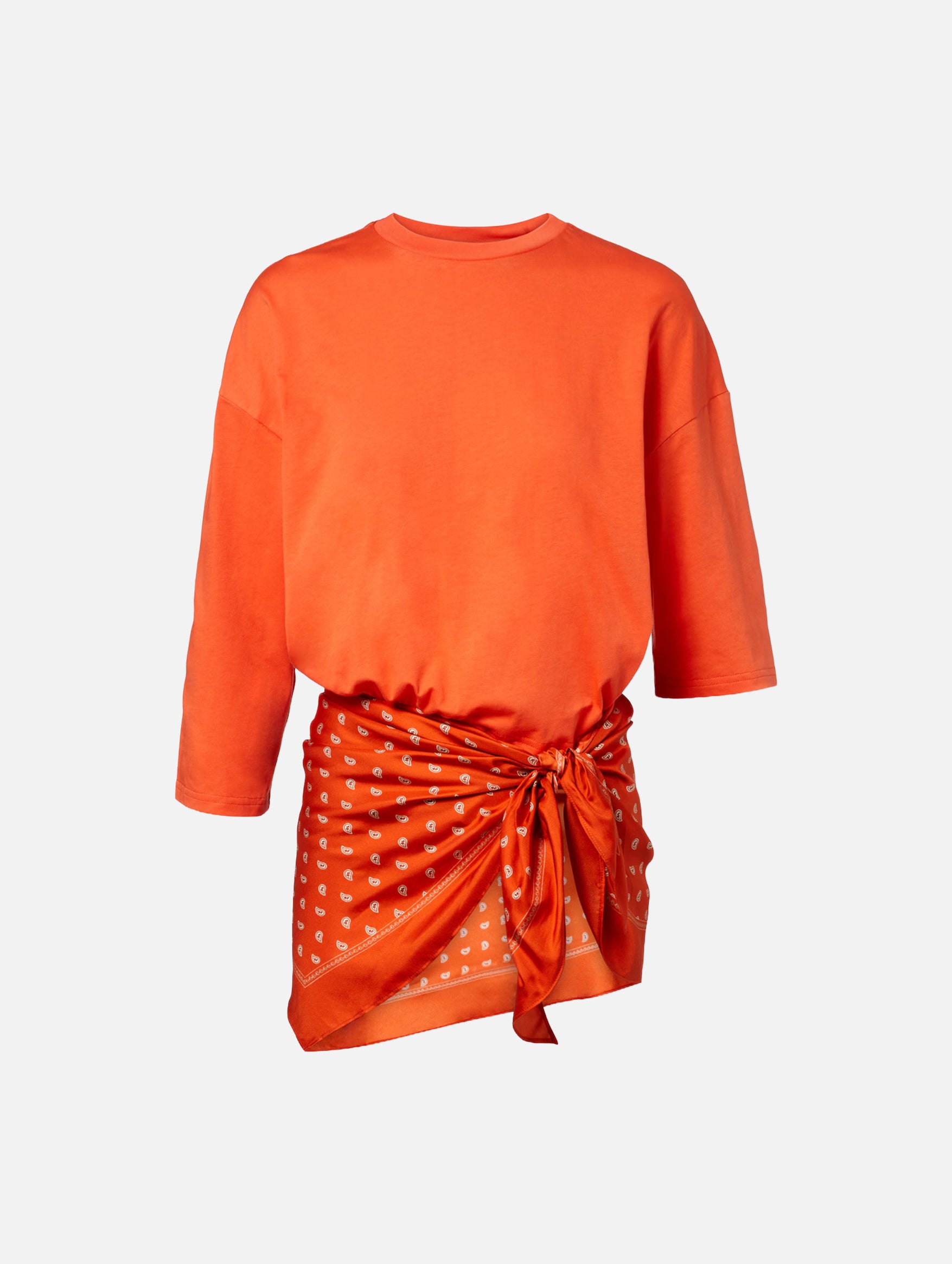 Bandana Scarf Pareo Tee in Carnelian