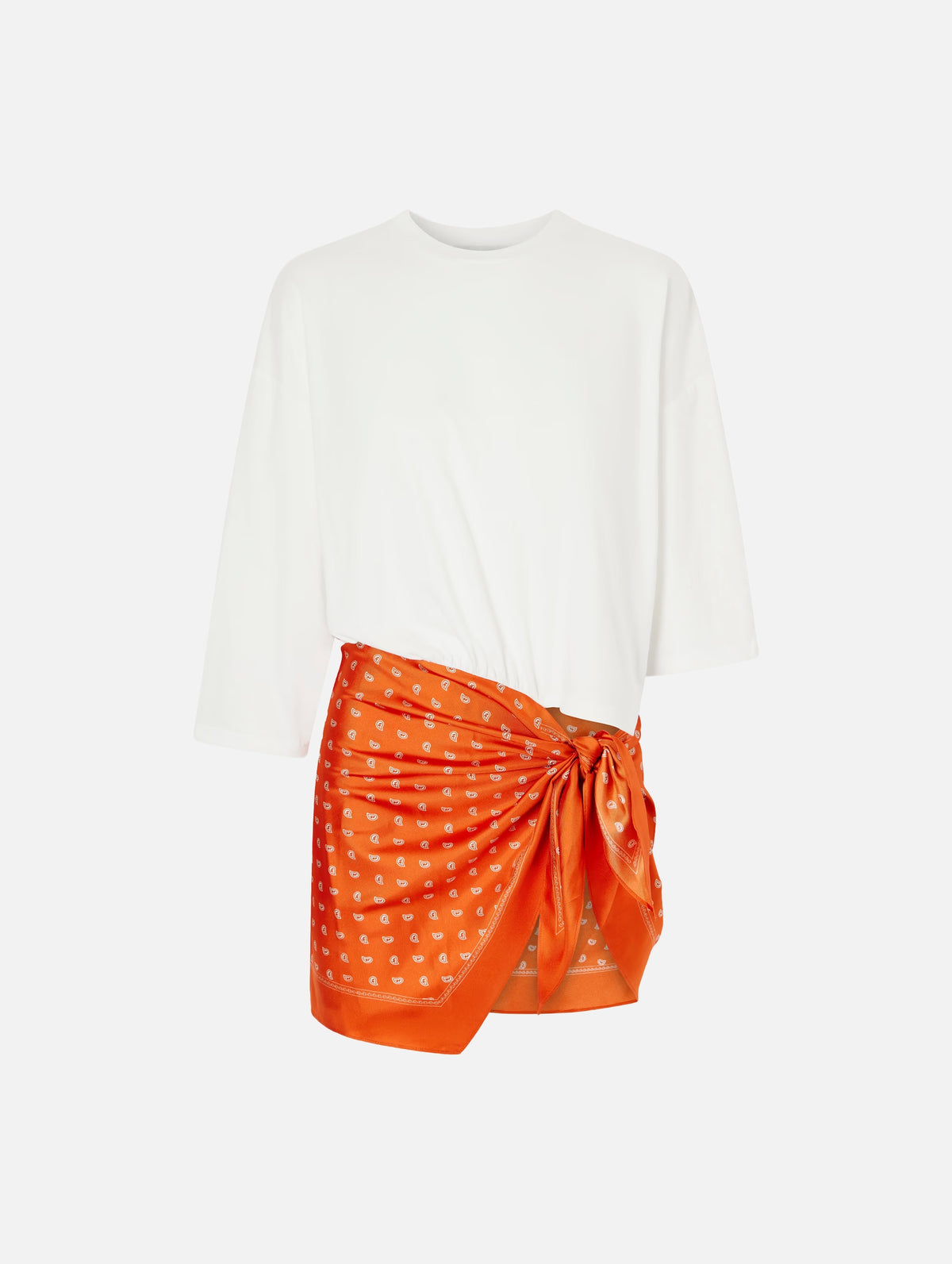 Bandana Scarf Pareo Tee in Carnelian