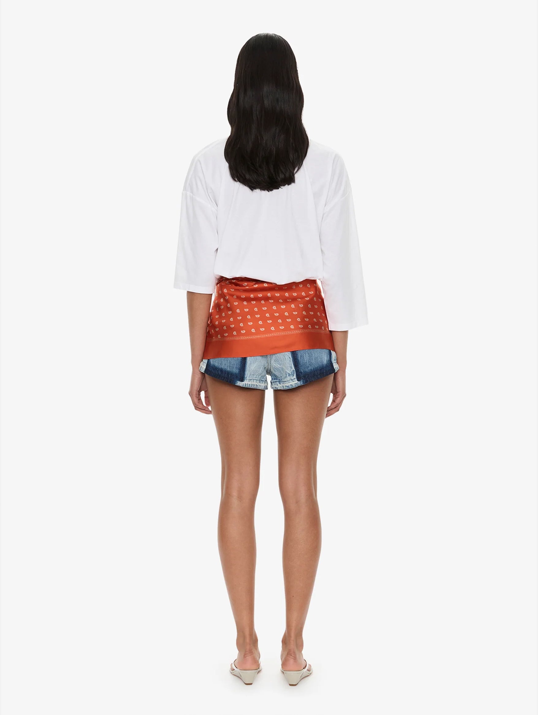Bandana Scarf Pareo Tee in Carnelian