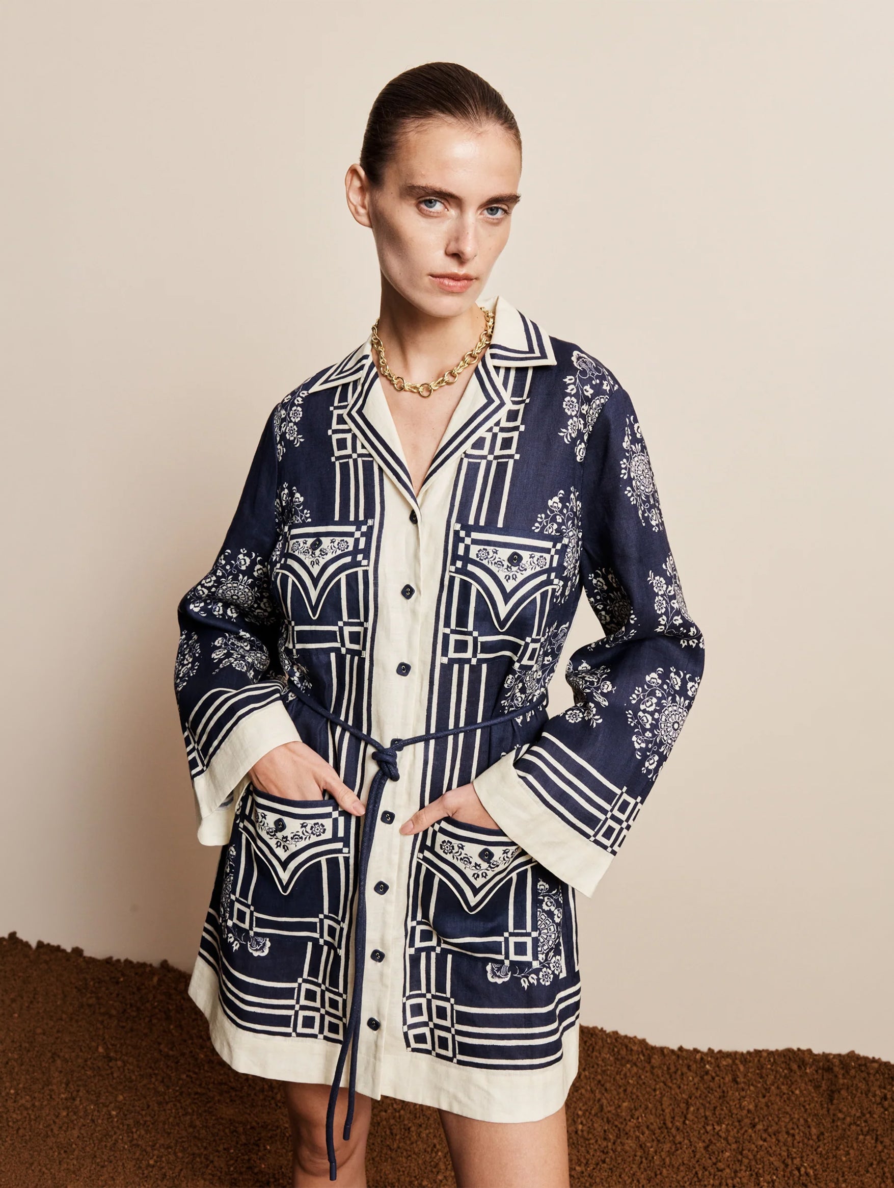 Banderra Mini Dress in Ink