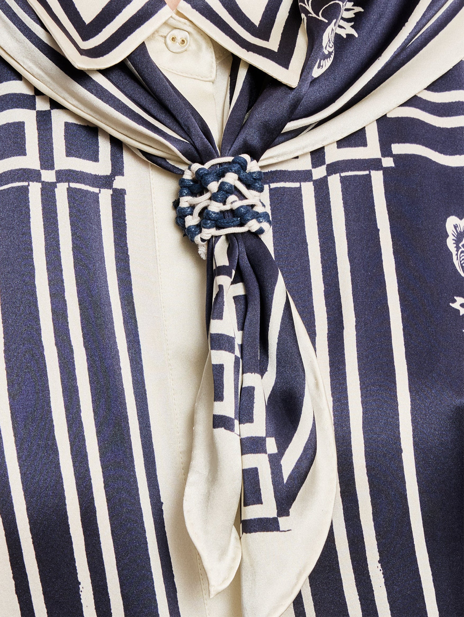 Banderra Scarf Silk Shirt in Ink