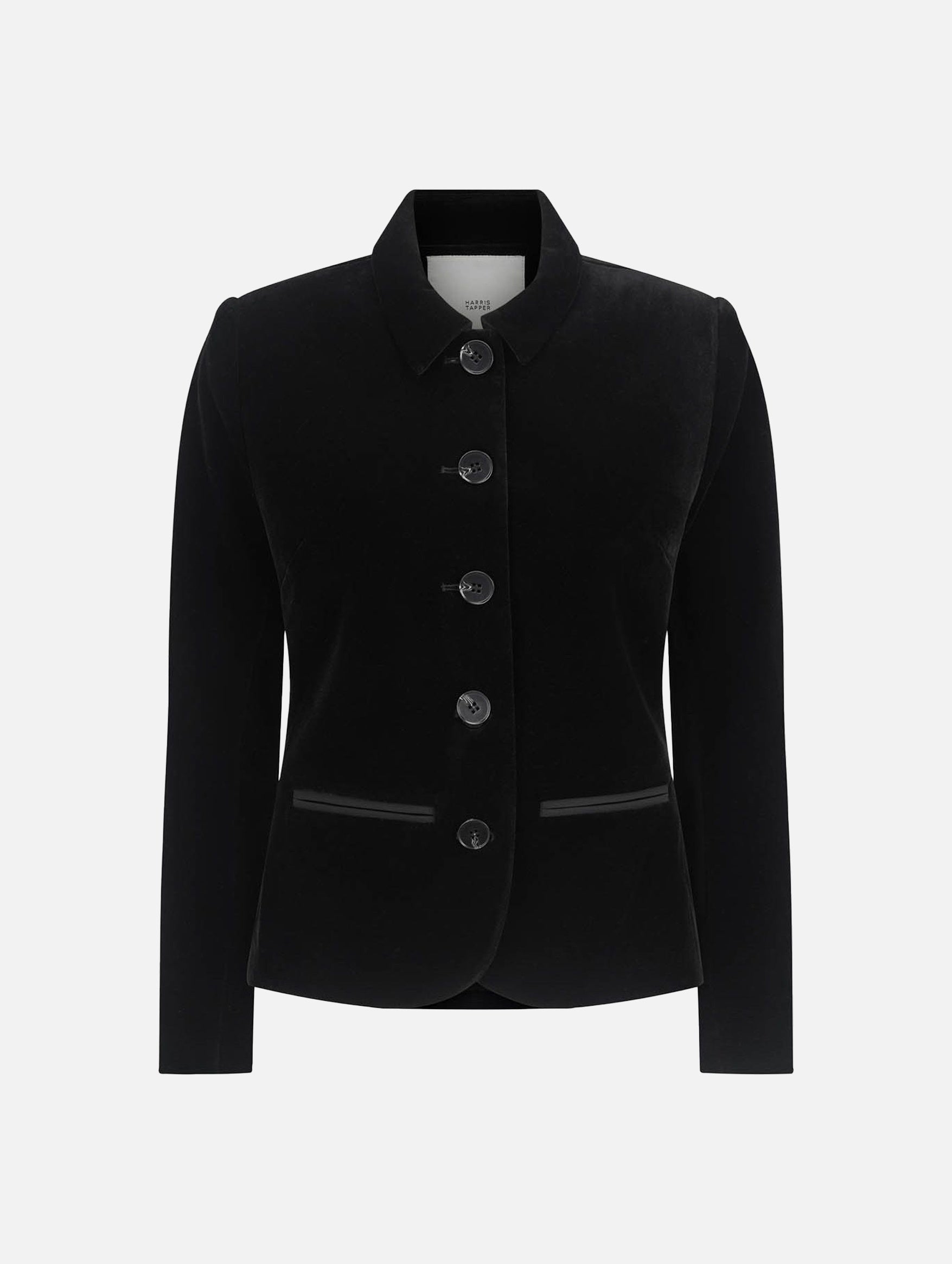 Bardot Blazer in Black Velvet