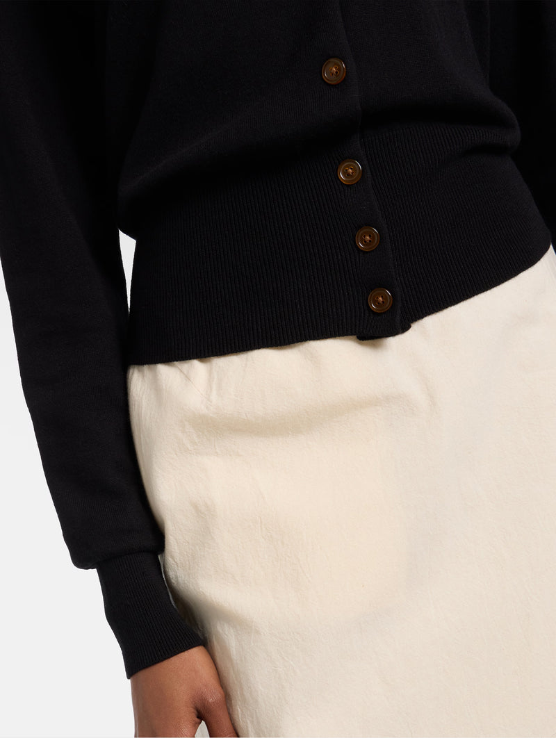 Bea Cotton and Cashmere Cardigan in Black