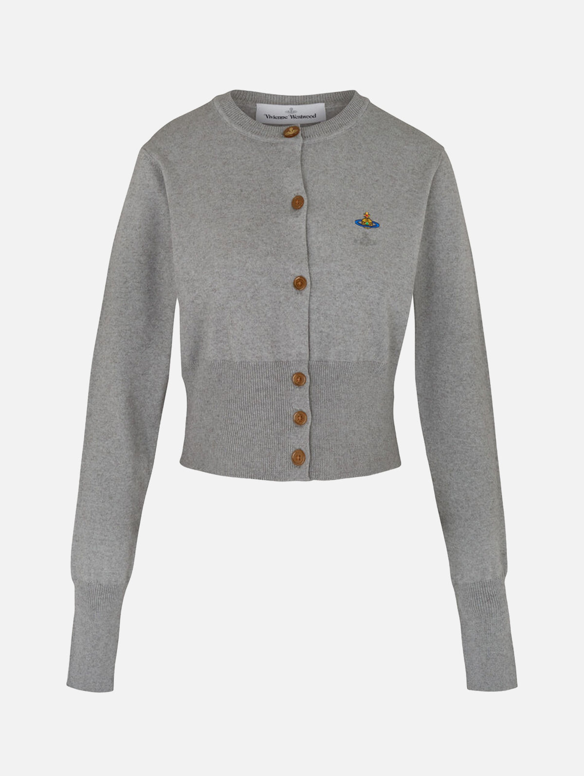 Bea Cropped Cardi in Dark Grey Melange