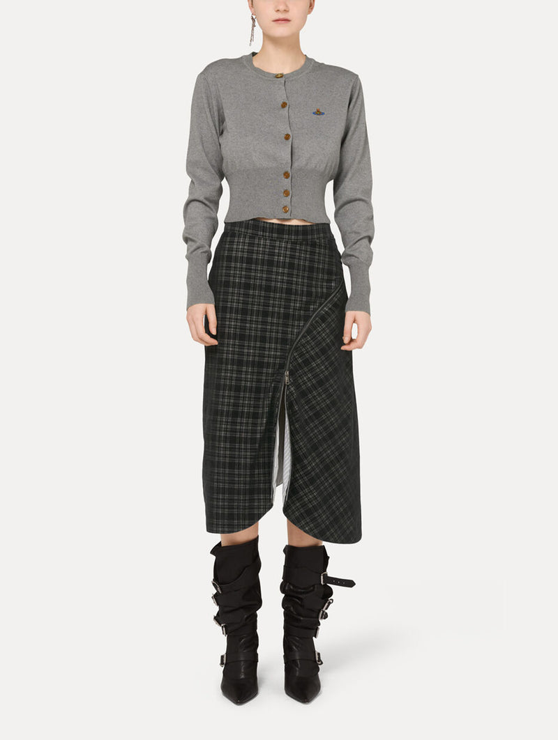 Bea Cropped Cardi in Dark Grey Melange
