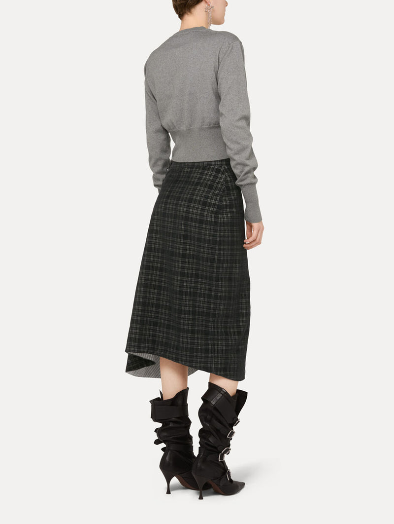 Bea Cropped Cardi in Dark Grey Melange