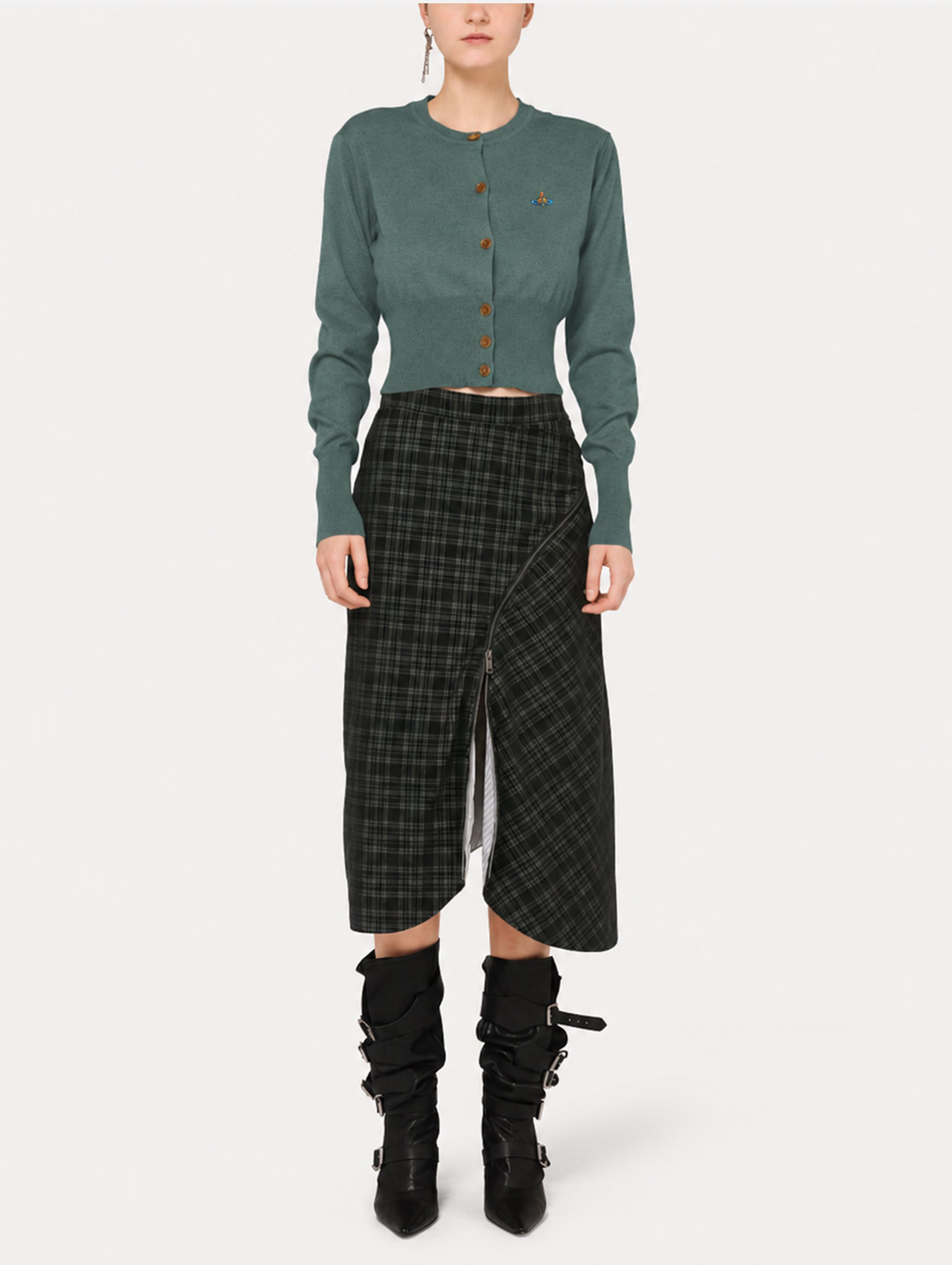 Bea Cropped Cardi in Woodland