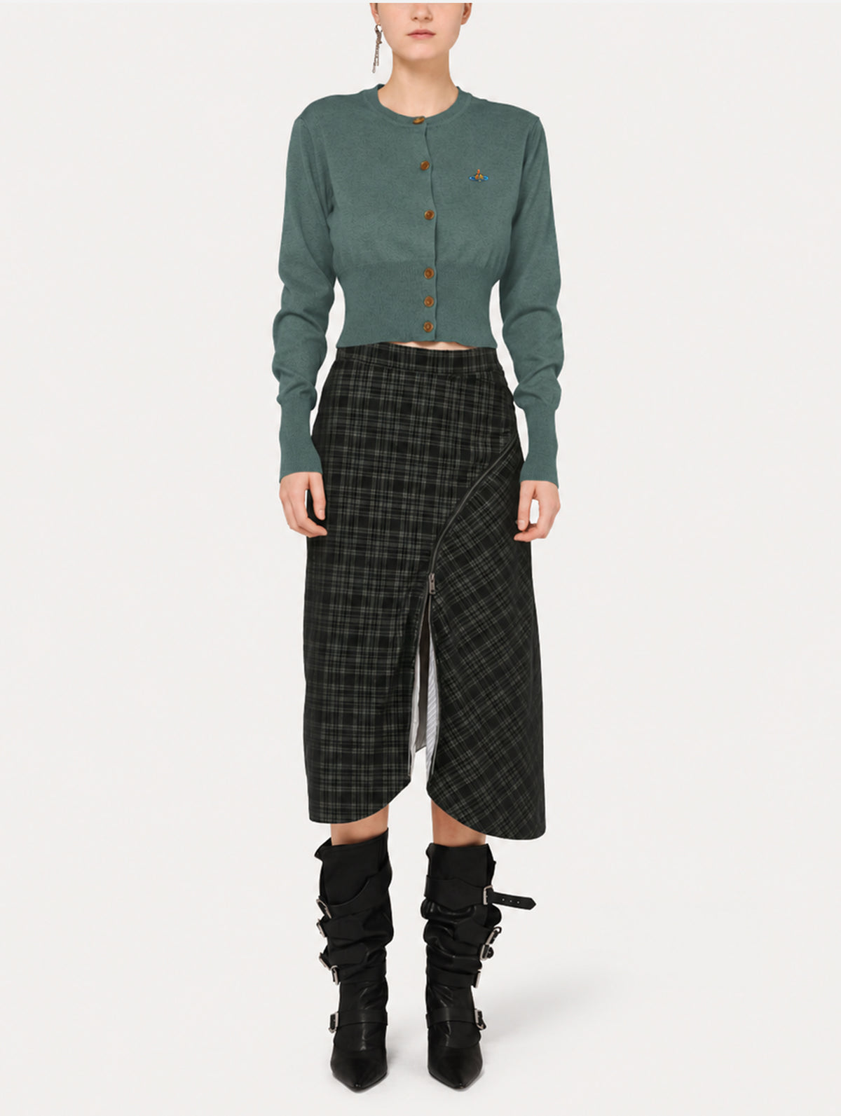 Bea Cropped Cardi in Woodland