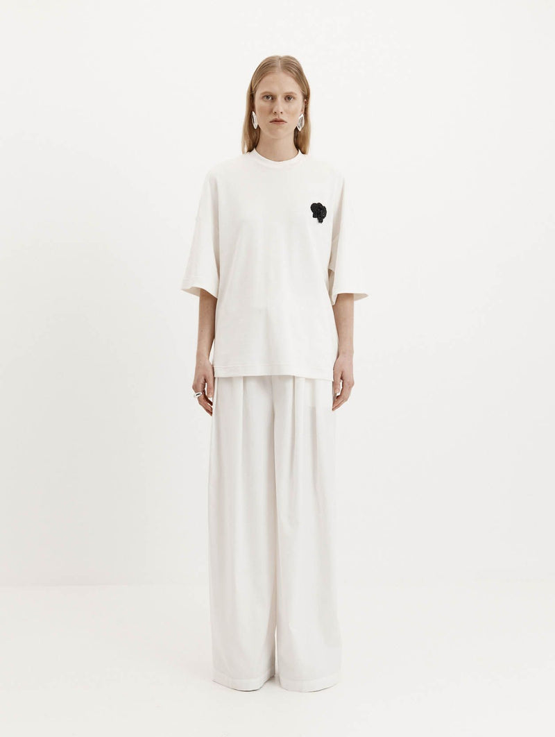 Beaded Orchid T-Shirt in White