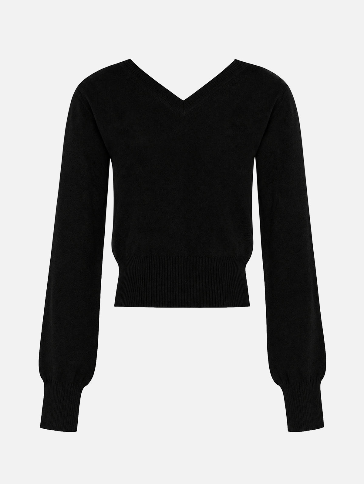 Beatrice V-Neck Sweater in Black