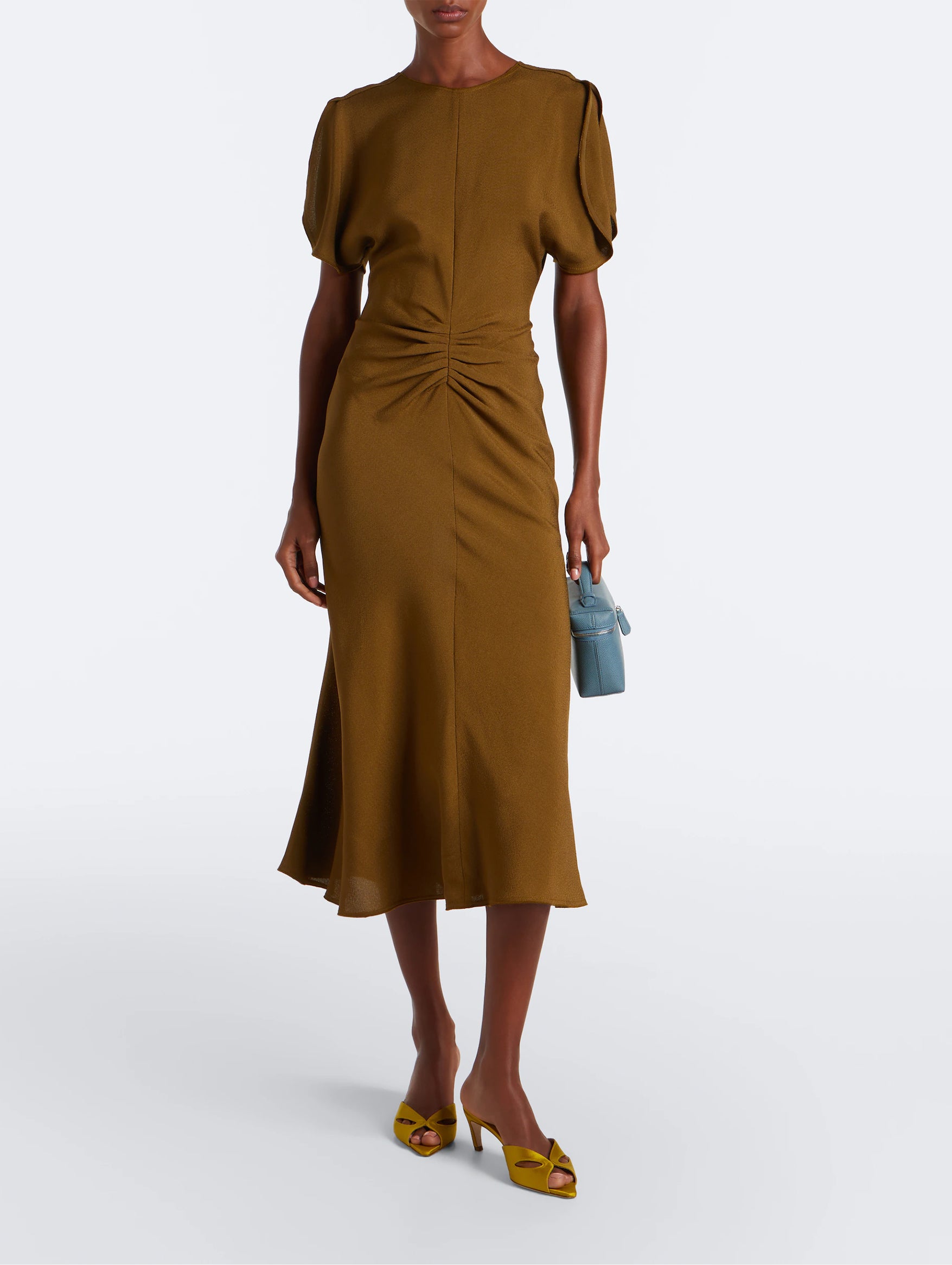 Bela Midi Dress in Golden Ember