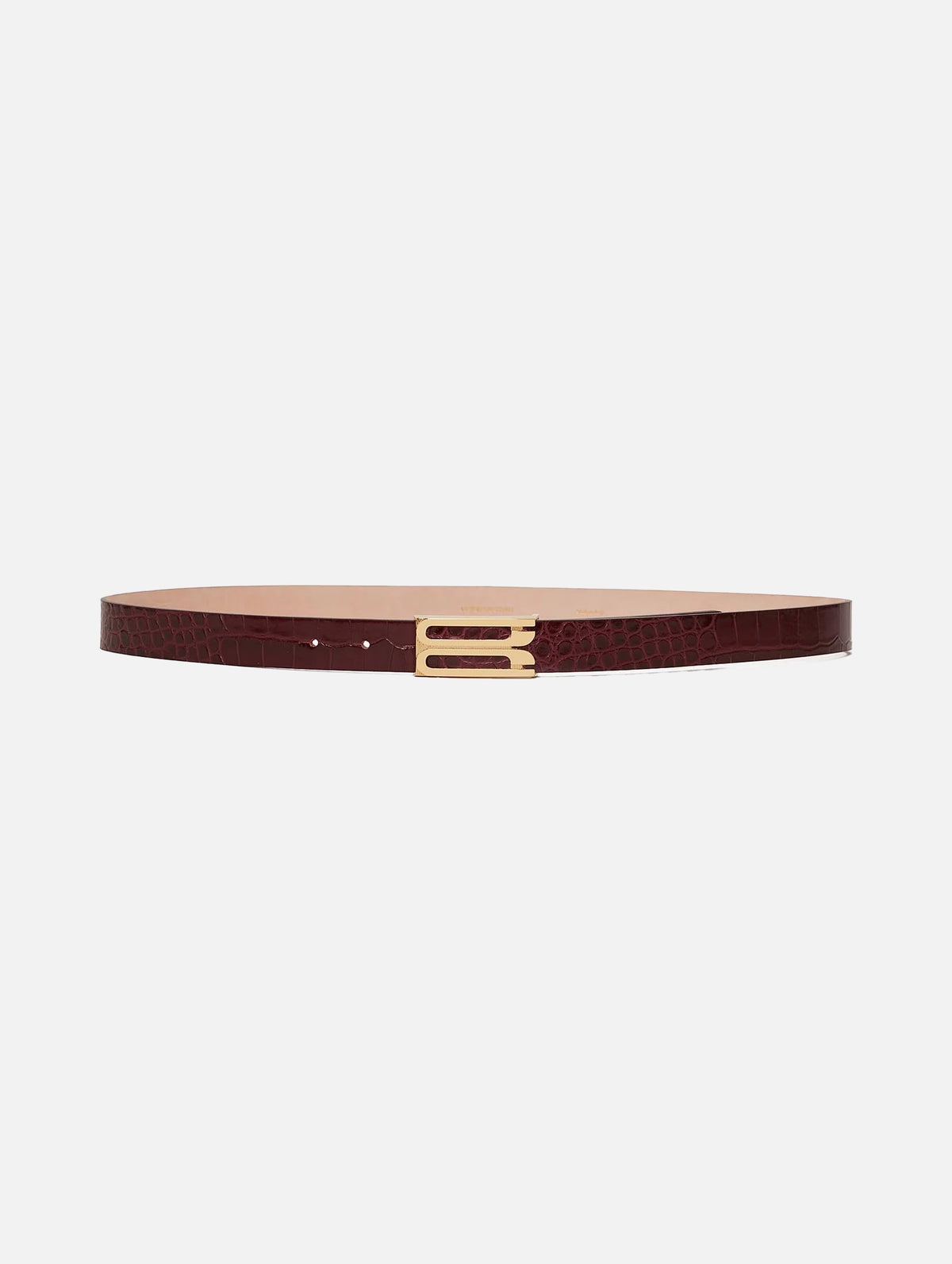 Regular Frame Belt in Dark Brown Embossed Croc