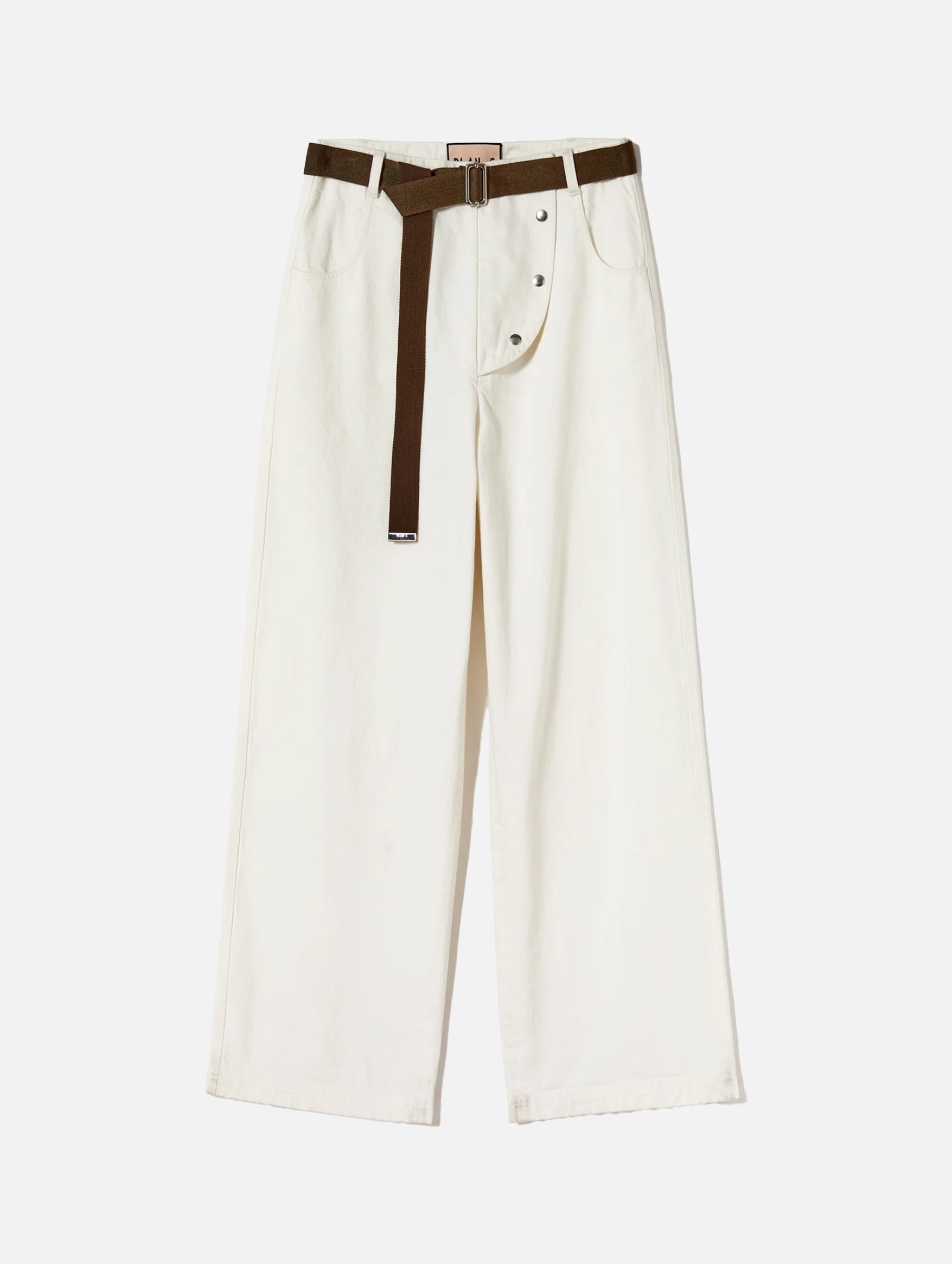 Drill Cargo Pants with Belt in Butter