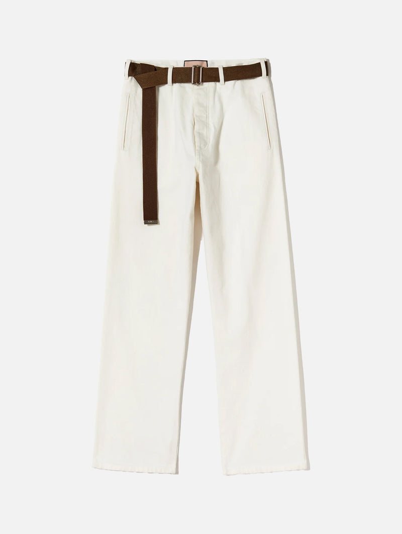 Drill Straight Leg Pant with Belt in Butter