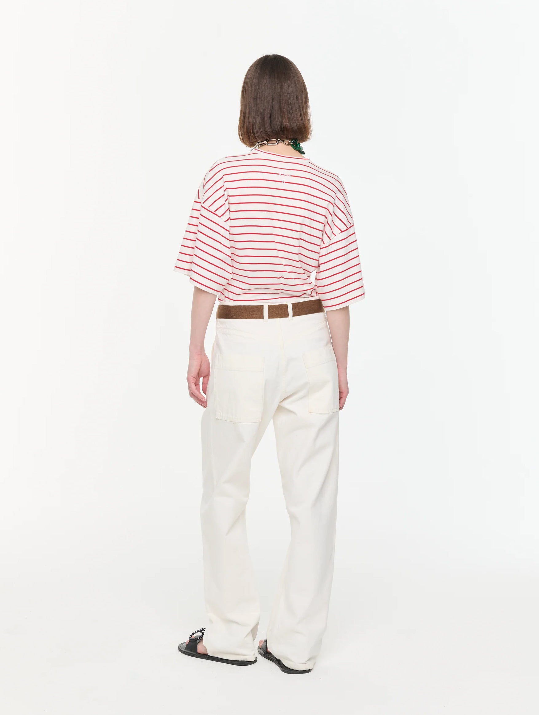 Drill Straight Leg Pant with Belt in Butter