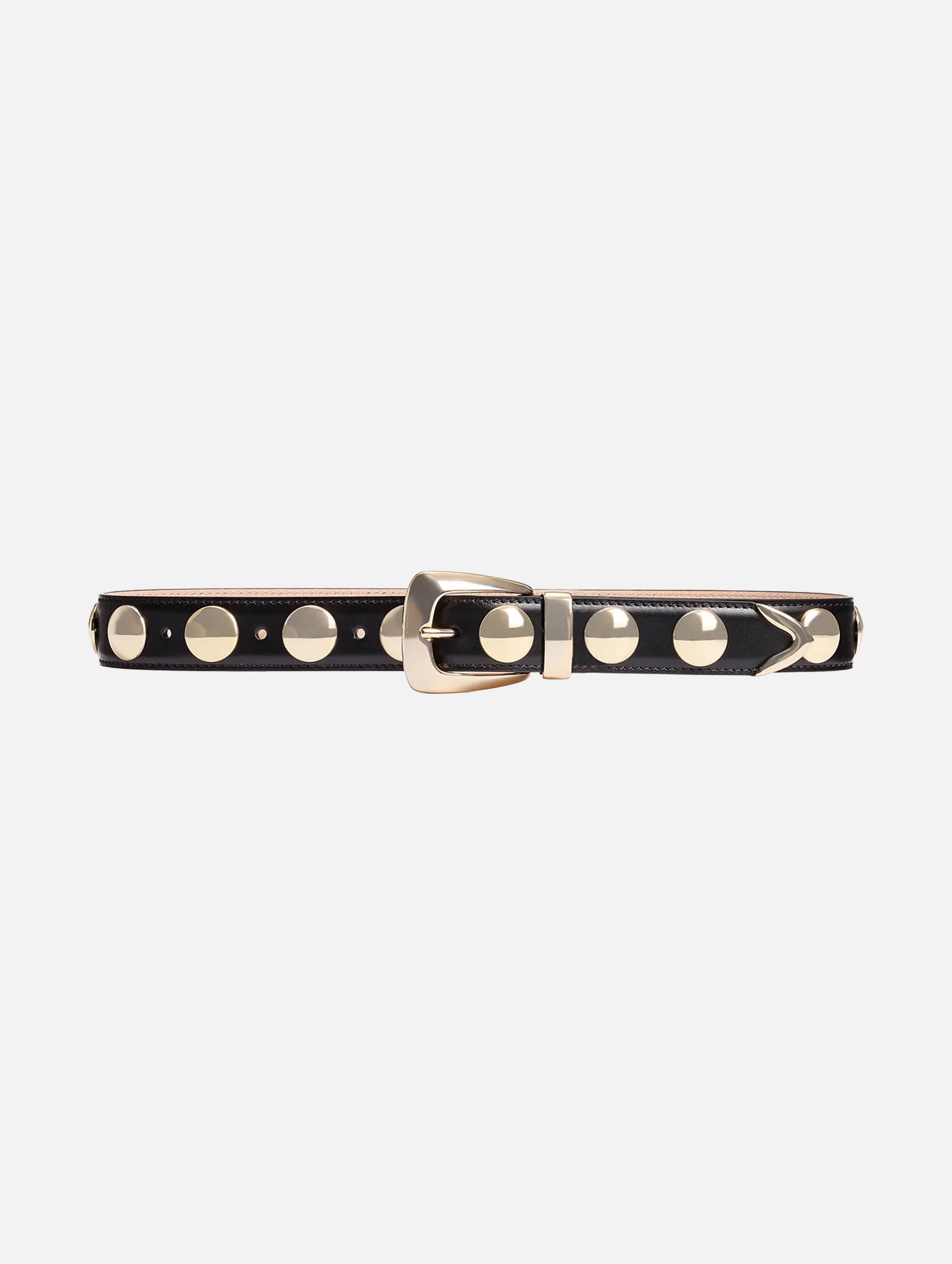 The Benny Belt with Gold Studs in Black